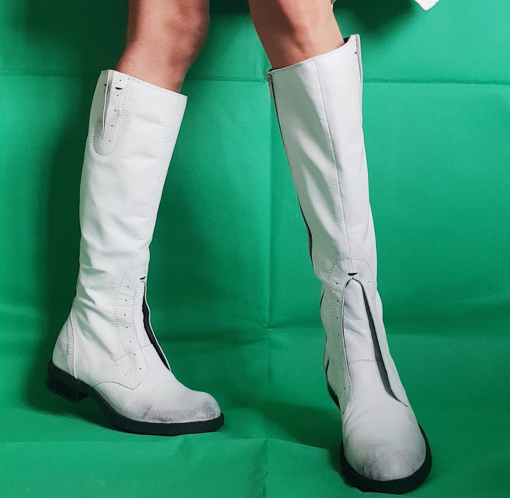 Winter Boots, White Boots, Flat Boots, Leather Boots, High Ankle Boots, White Shoes, Flat Shoes, Leather Shoes, All seasons, Combat Boots