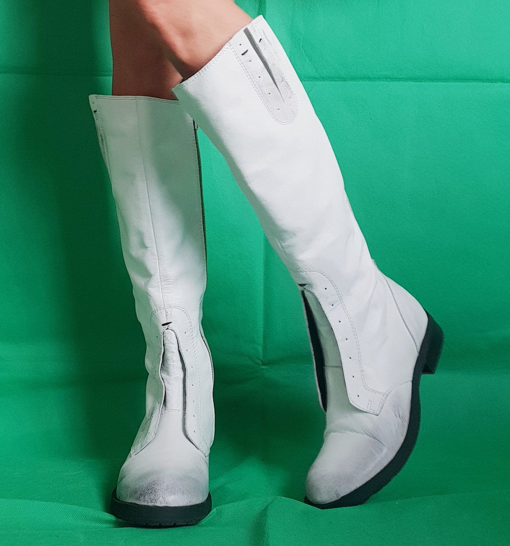 Winter Boots, White Boots, Flat Boots, Leather Boots, High Ankle Boots, White Shoes, Flat Shoes, Leather Shoes, All seasons, Combat Boots