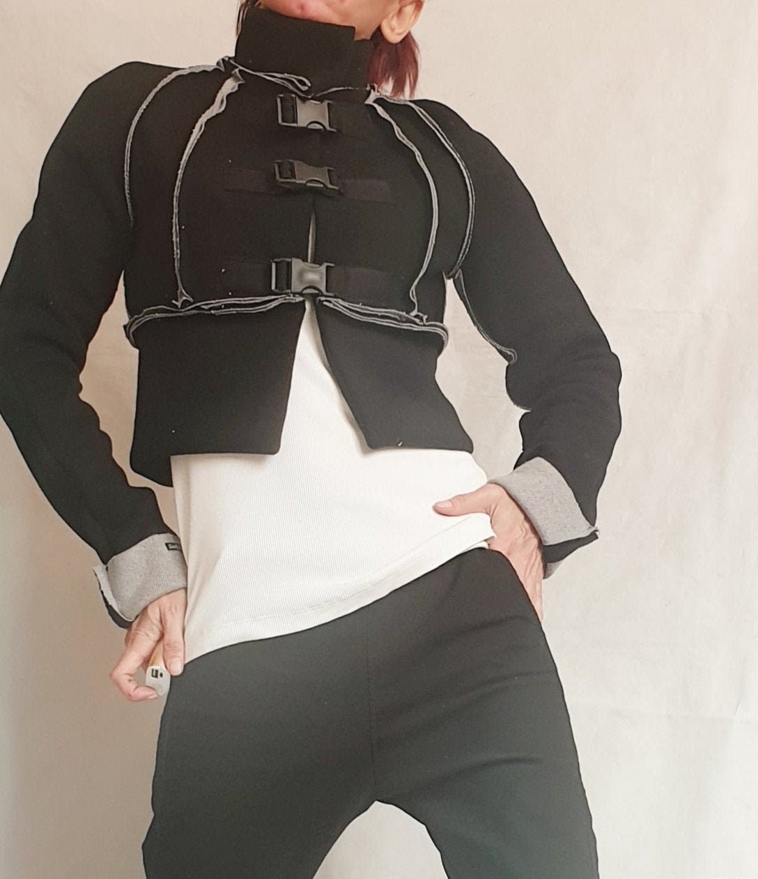 Black Coat, Extravagant Coat, Wool Coat, Winter Coat, Plus Size Clothing, Crop Coat, Short Coat, Plus Size Coat, Oversize Coat, Gothic Coat