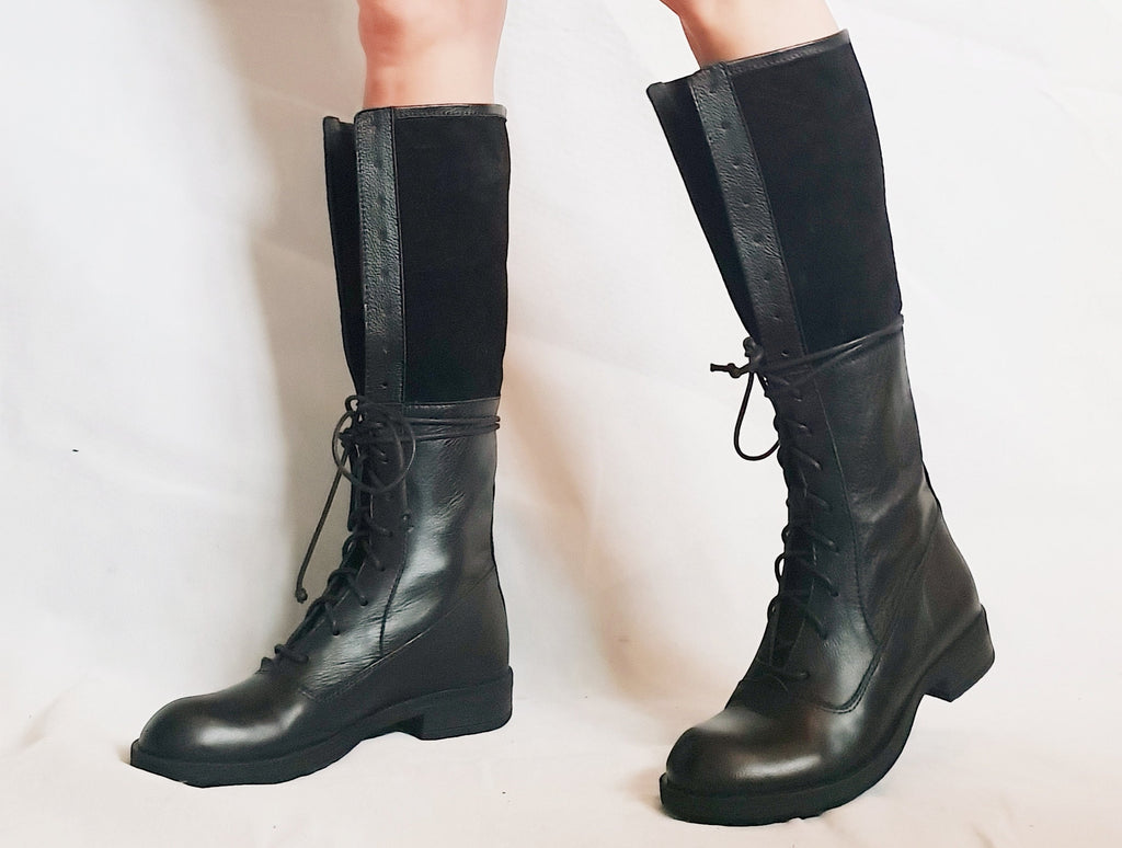 Leather Boots, High Ankle Boots, Black Boots, Women Boots, Gothic Boots, Rocker Boots, Winter Boots, Platform Boots, Leather Shoes, Winter