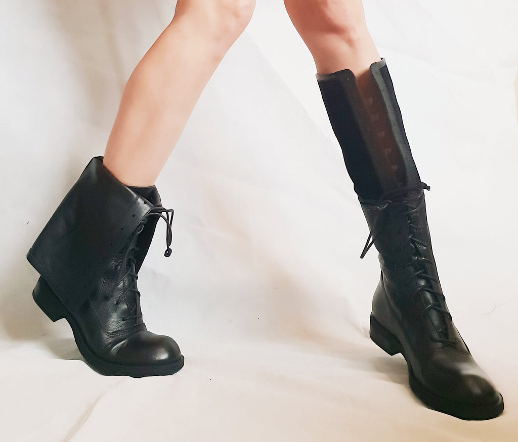 Leather Boots, High Ankle Boots, Black Boots, Women Boots, Gothic Boots, Rocker Boots, Winter Boots, Platform Boots, Leather Shoes, Winter