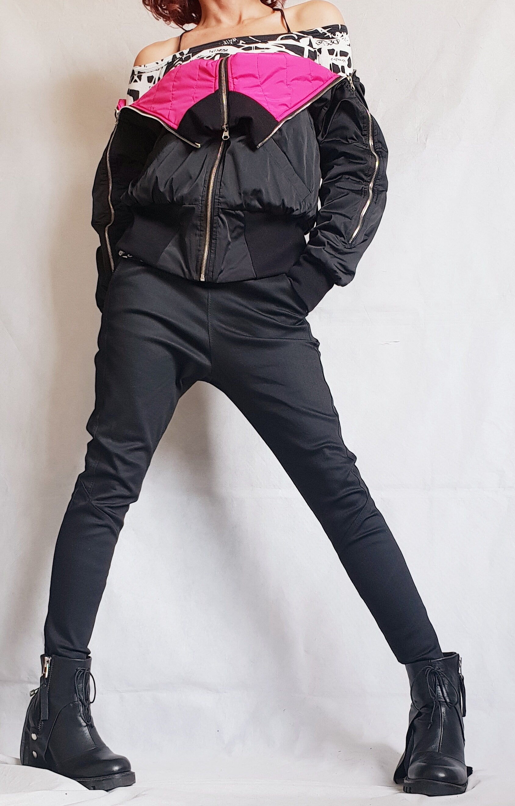 Track Jacket, Black Jacket, Winter Jacket, Women Jacket, Urban Clothing, Zipper Jacket, Wadding Jacket, Windbreaker Jacket, Long Sleeve