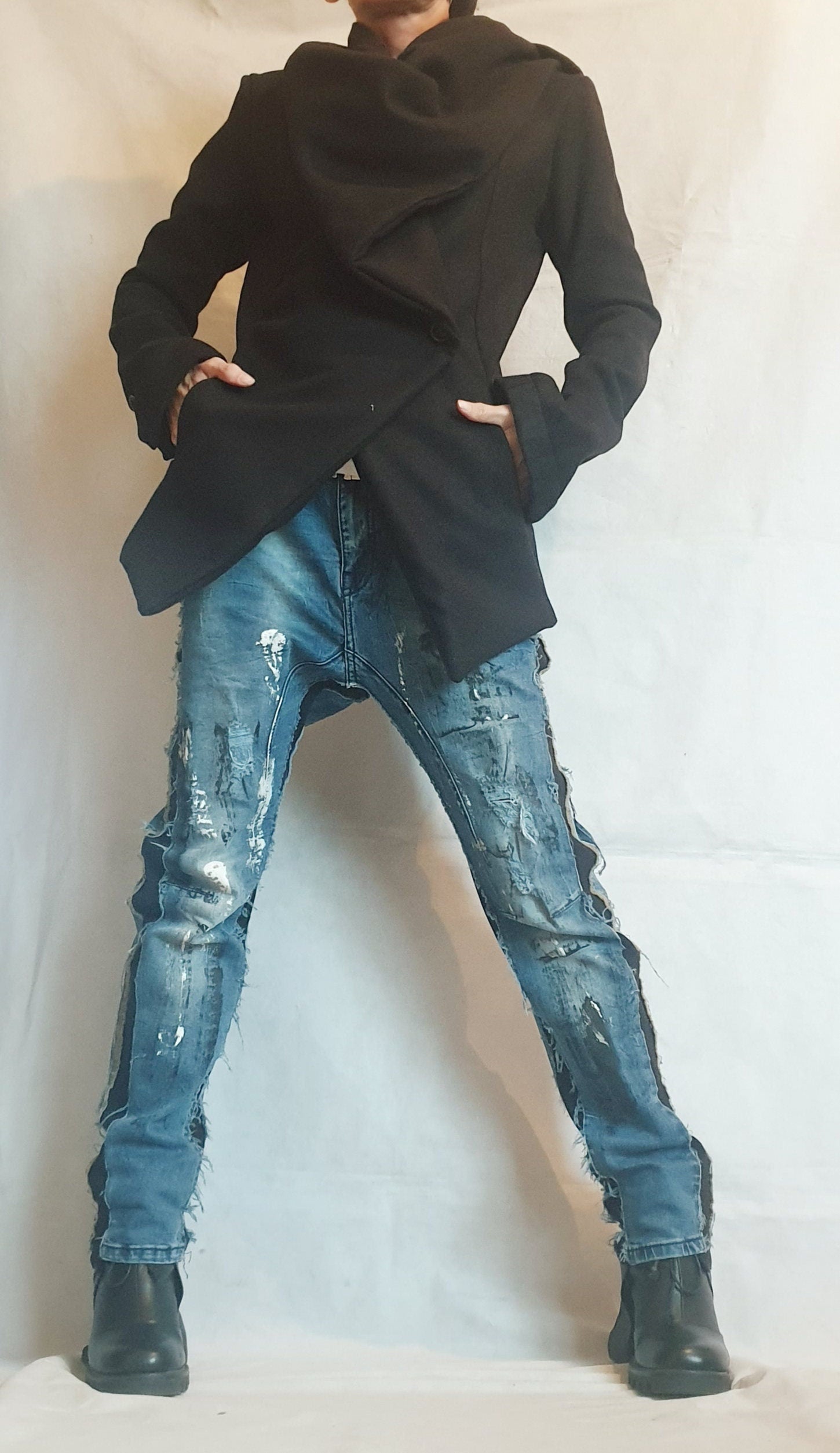 Winter Coat, Wool Coat, Black Coat, Plus Size Clothing, Oversize Coat, Women Coat, Gothic Coat, Button Down Coat, Asymmetric