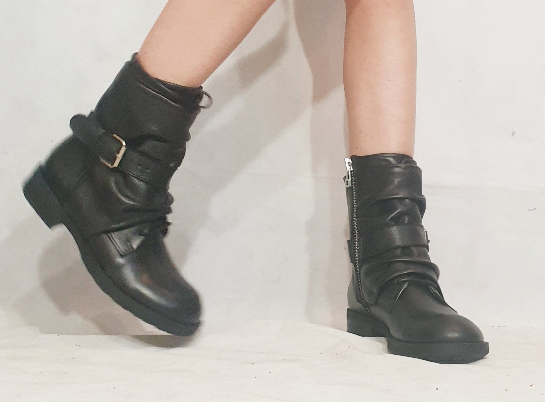 Leather Black Boots, Winter Boots, Gothic Boots, Steampunk Shoes, Women Ankle Boots, Leather Shoes, Leather Booties, Extravagant, Grunge