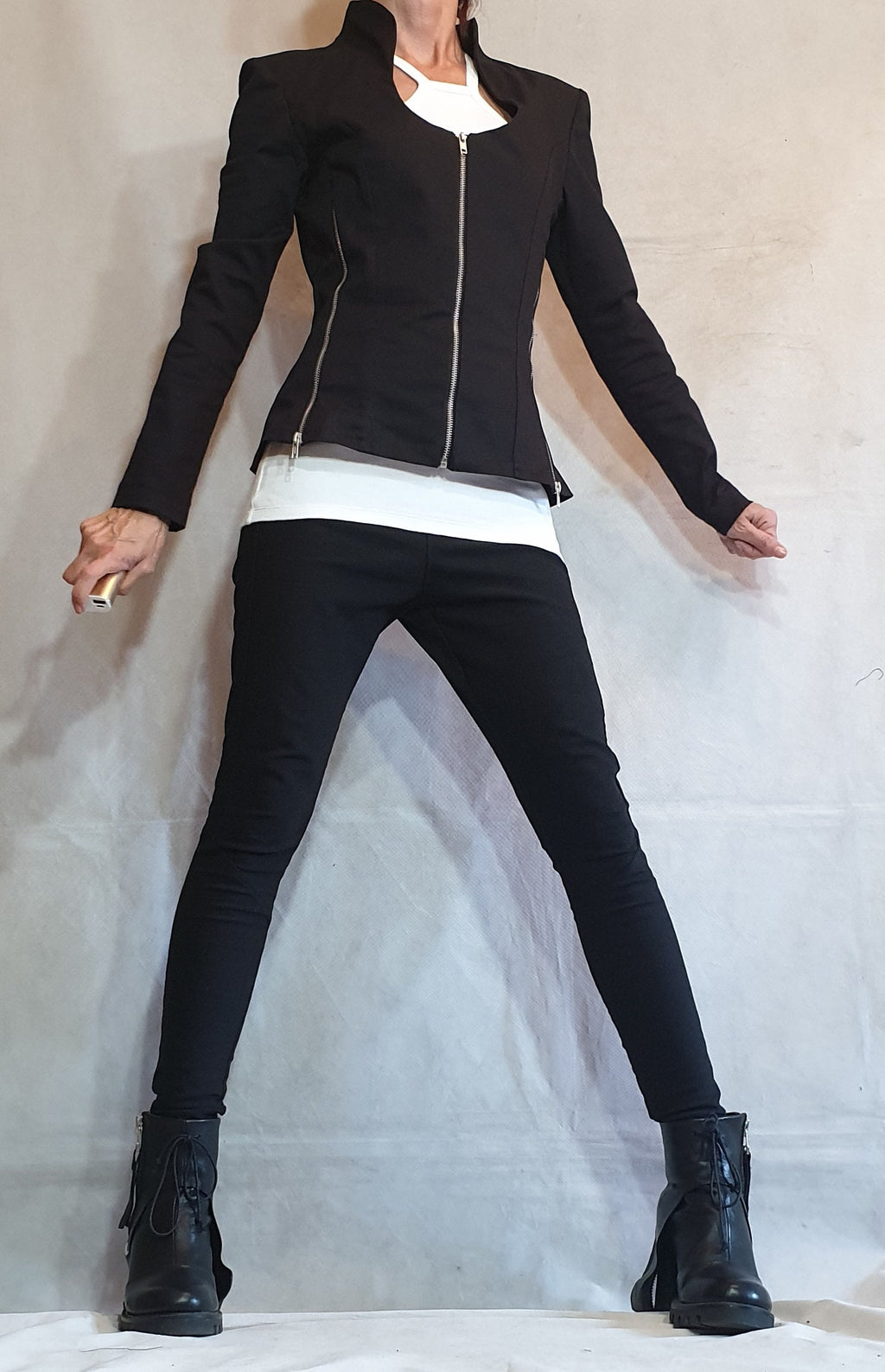 Blazer Coat, Women Coat, Tight Coat, Black Coat, Extravagant Coat, Zipper Coat, Long Sleeve Coat, Fitted Coat, Cotton Coat