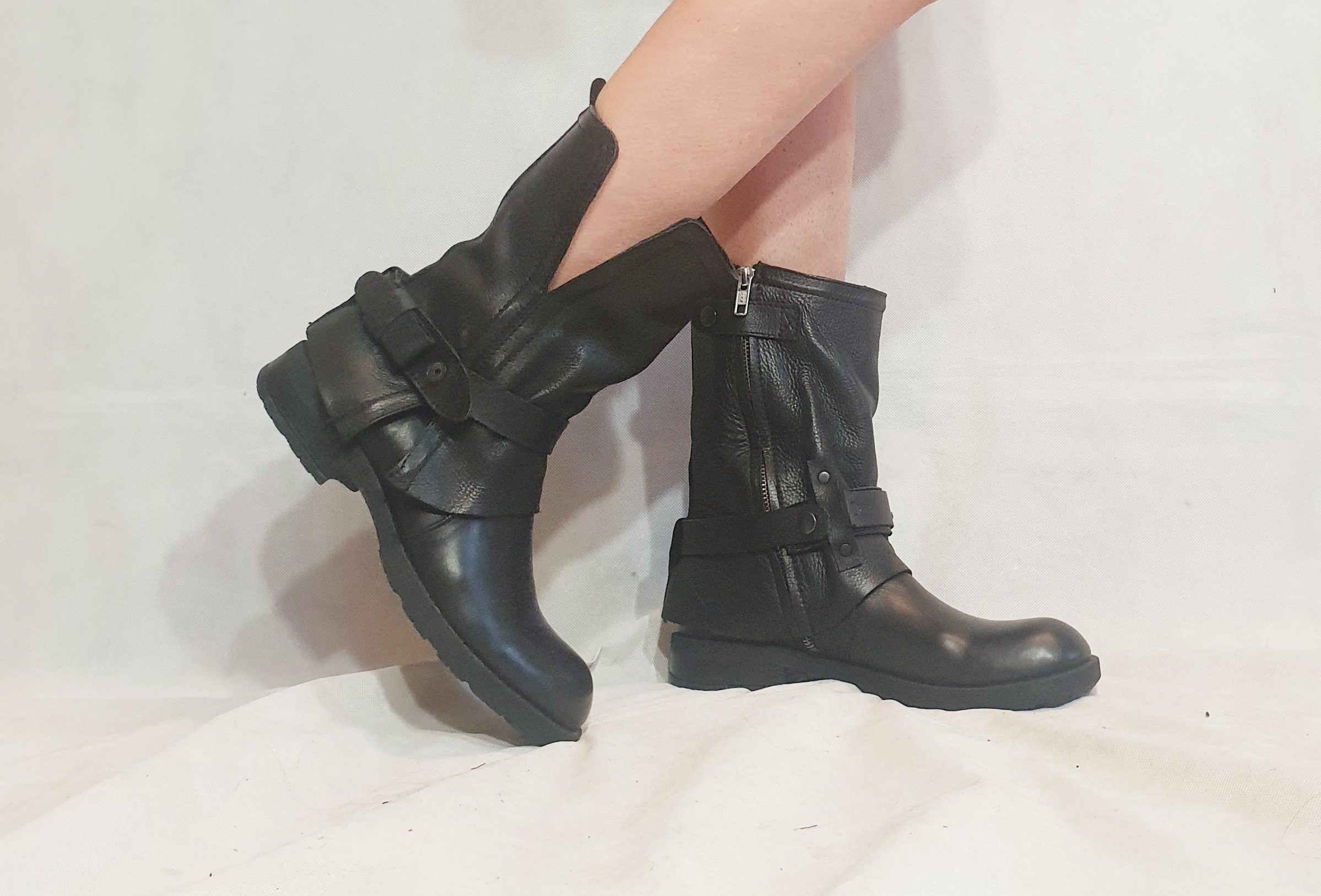 Leather Boots, All seasons, Gothic Boots, Steampunk Shoes, Women Ankle Boots, Leather Shoes, Black Boots, Leather Booties, Extravagant