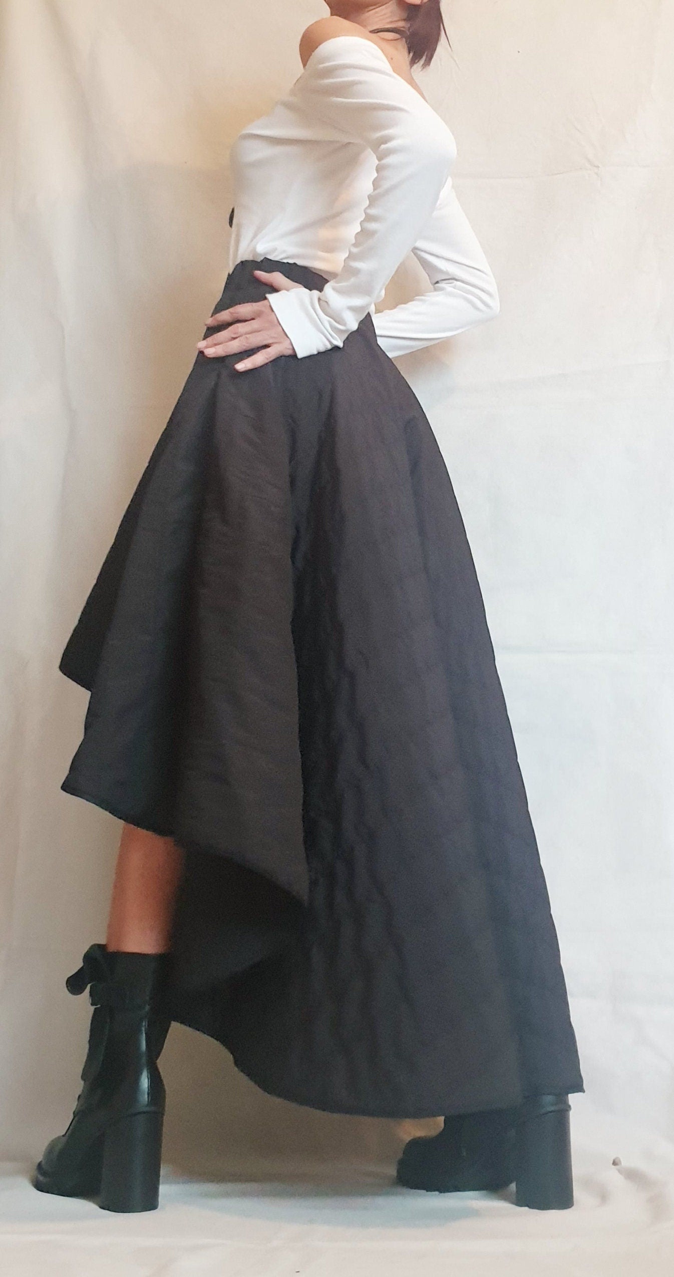 Long Short Skirt, Winter Skirt, Extravagant Skirt, Asymmetric Skirt, Wadding Skirt, Cocktail Skirt, Gothic Skirt, Circle Skirt