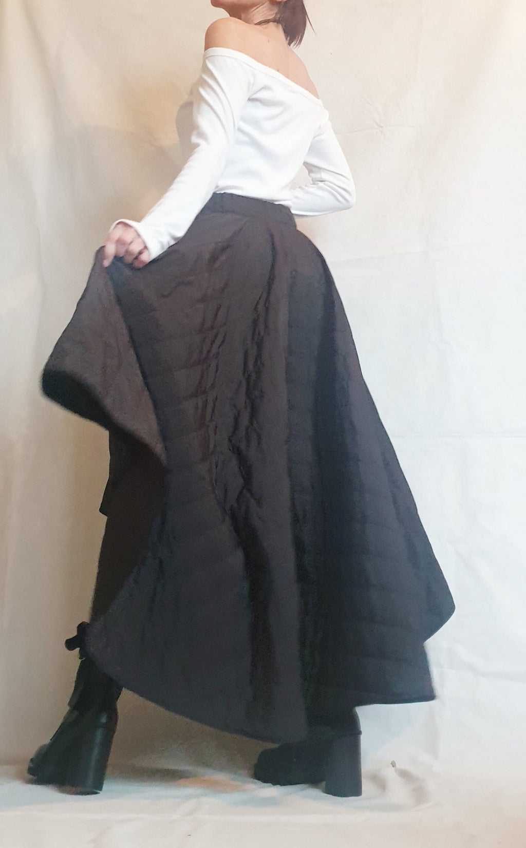 Long Short Skirt, Winter Skirt, Extravagant Skirt, Asymmetric Skirt, Wadding Skirt, Cocktail Skirt, Gothic Skirt, Circle Skirt