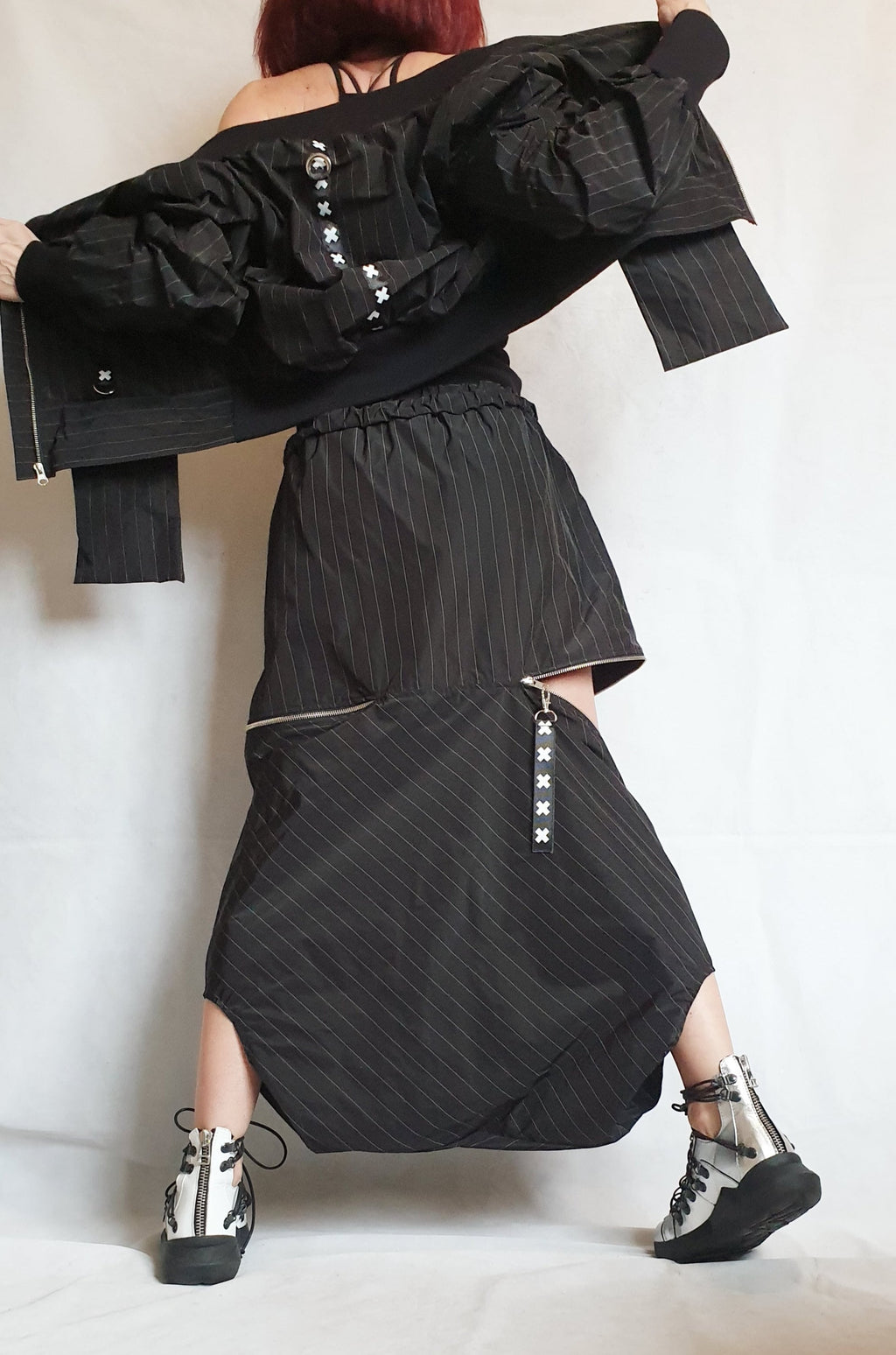 Extravagant Skirt Pants/Asymmetric Skirt Pants/Extravagant Harem Pants/Baggy Pants/Short Black Pants/Casual Harem Trousers