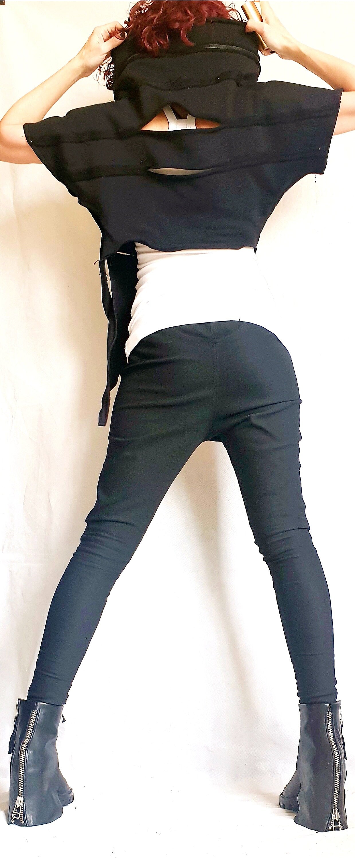 Women Vest, Gothic Vest, Black Vest, Asymmetric Vest, Sleeveless Vest, Designer Vest, Victorian Clothing, Avant Garde Vest, Steampunk Vest