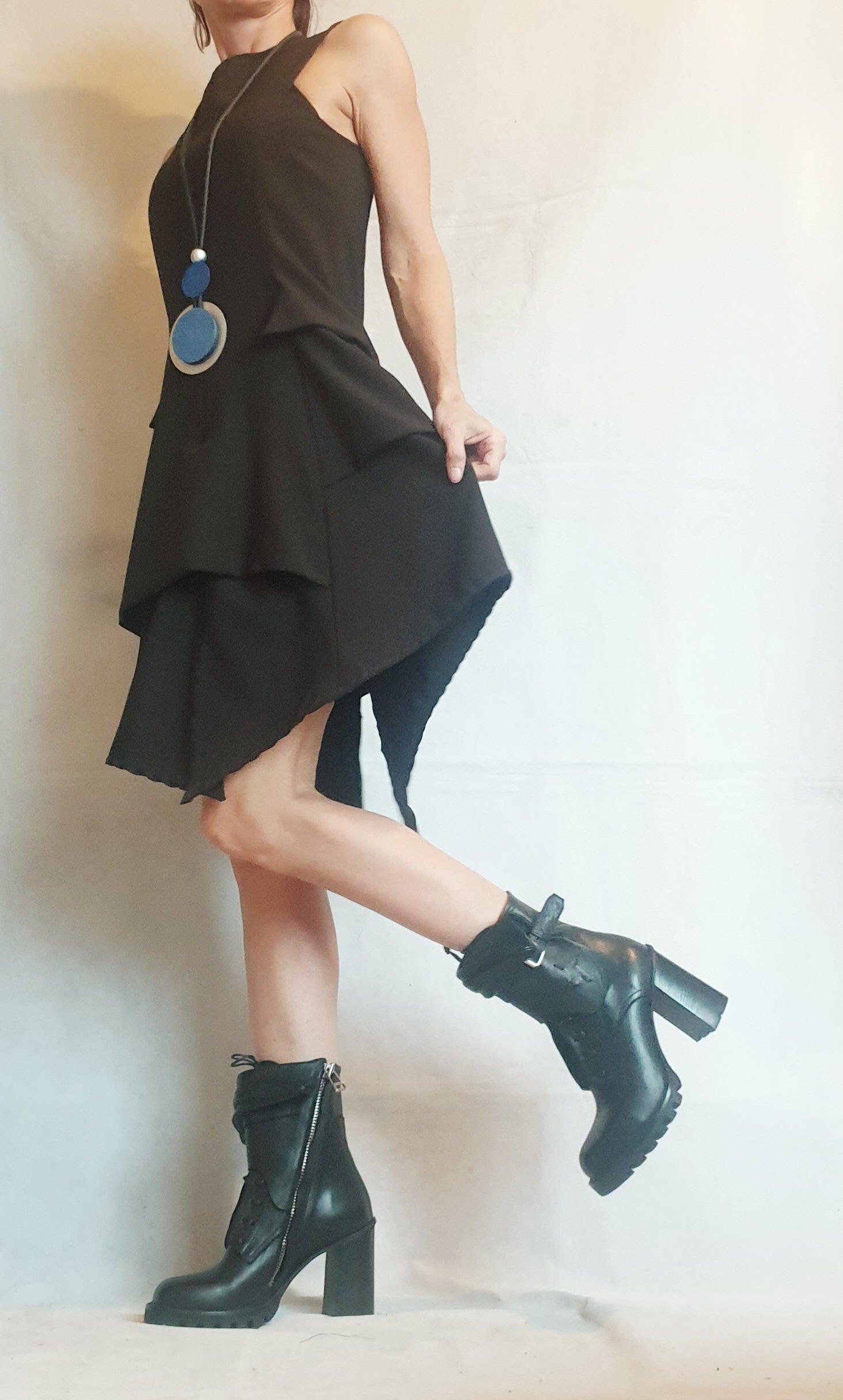 Asymmetric Dress, Dress For Women, Black Dress, Extravagant Dress, Plus Size Clothing, Sleeveless Dress, Futuristic Dress, Sexy Dress