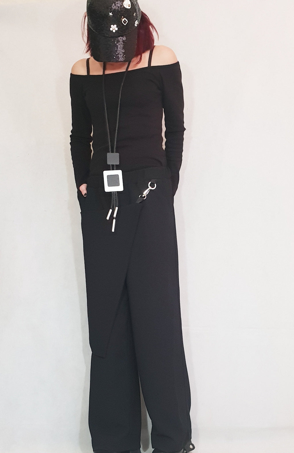 Extravagant Harem Pants/Pants with Skirt/Women Gothic Pants/Drop Crotch Pants