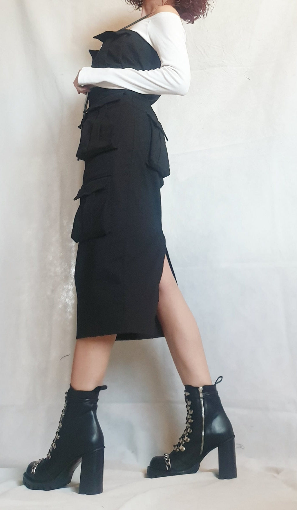 Extravagant Black Рocket Dress, Gothic Black Dress, Wedding Dress, Ball Dress,  Asymmetric Dress, Cocktail Dress, Grunge Dress