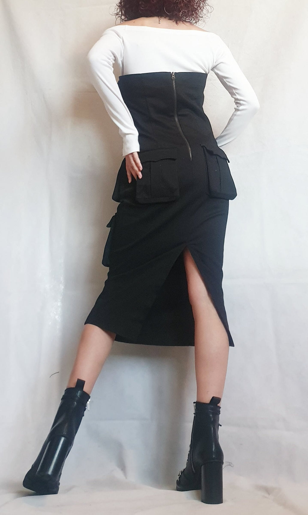 Extravagant Black Рocket Dress, Gothic Black Dress, Wedding Dress, Ball Dress,  Asymmetric Dress, Cocktail Dress, Grunge Dress