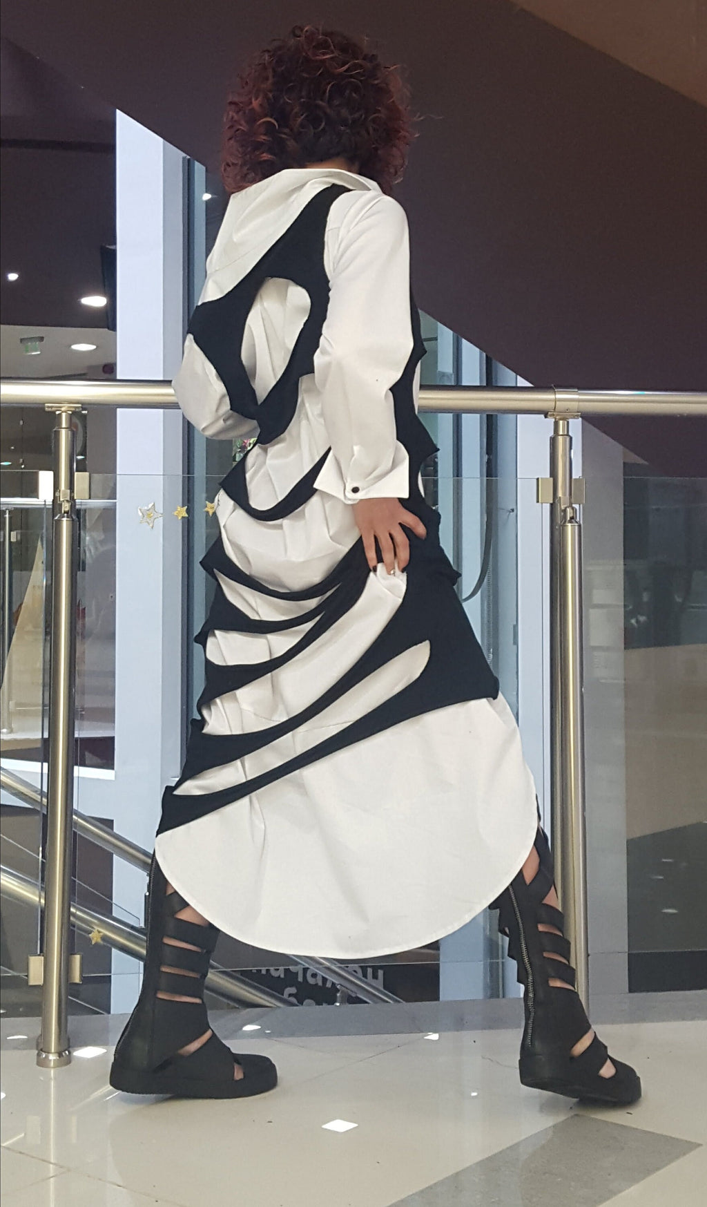 Asymmetric Top, Extravagant Top, Futuristic Clothing, Deconstructed Top, Gothic Tunic, Steampunk Tunic, One Shoulder Top, Black Top