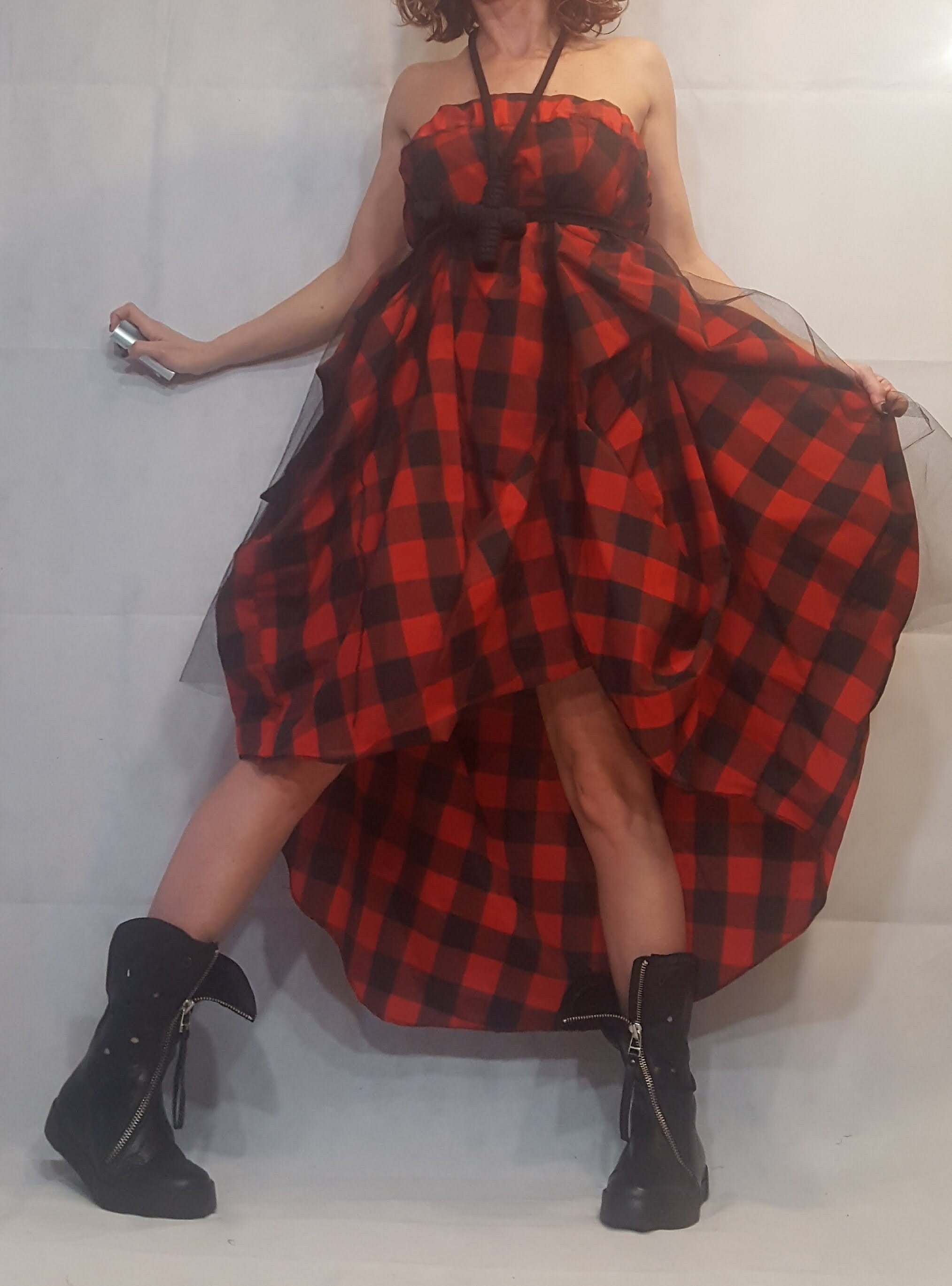 Plaid Grunge Skirt Women, Extravagant Skirt, Asymmetric Long Skirt Dress, Long Short Skirt, High Tulle Skirt, Circle Skirt, Tutu Skirt