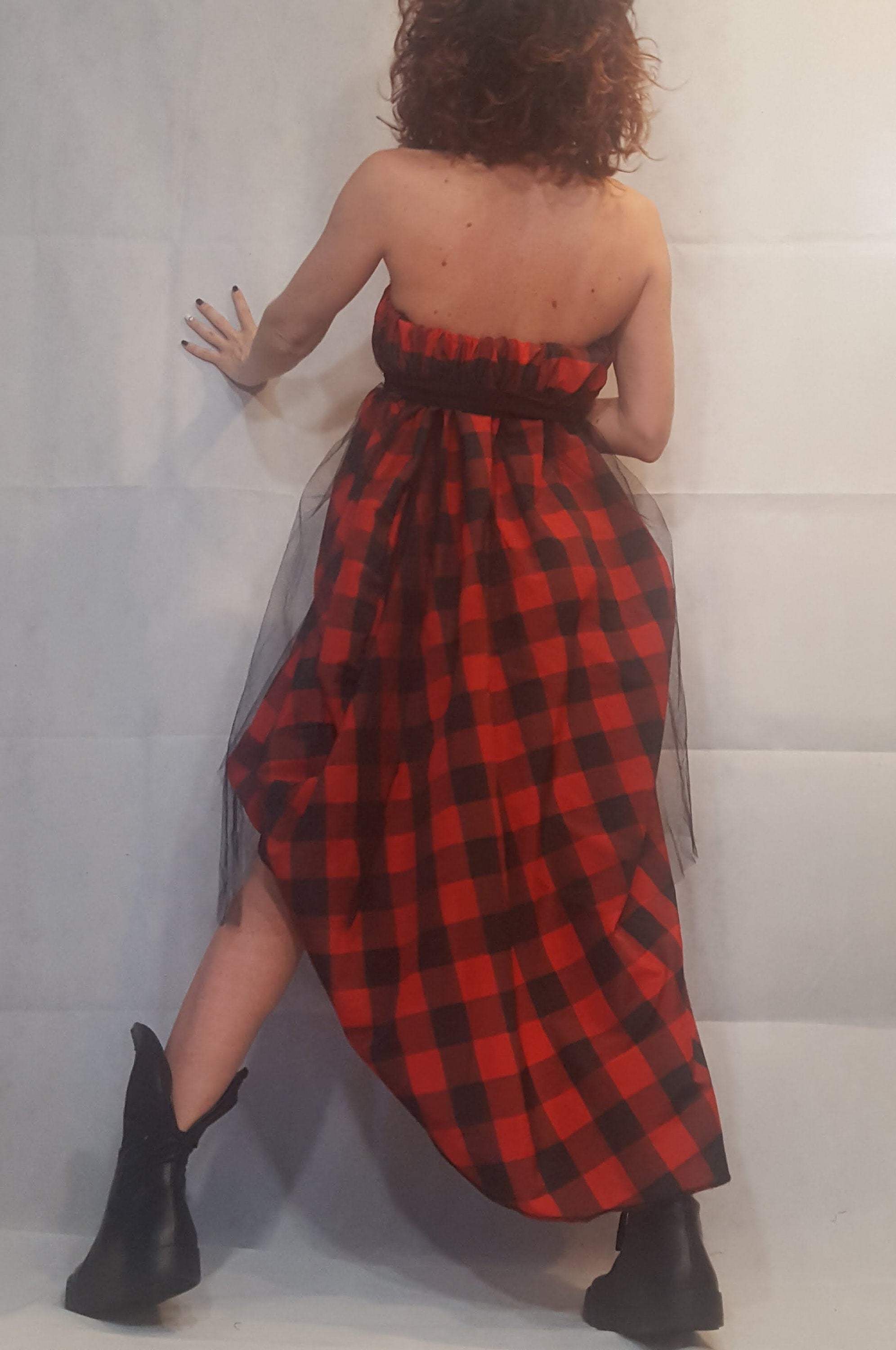 Plaid Grunge Skirt Women, Extravagant Skirt, Asymmetric Long Skirt Dress, Long Short Skirt, High Tulle Skirt, Circle Skirt, Tutu Skirt