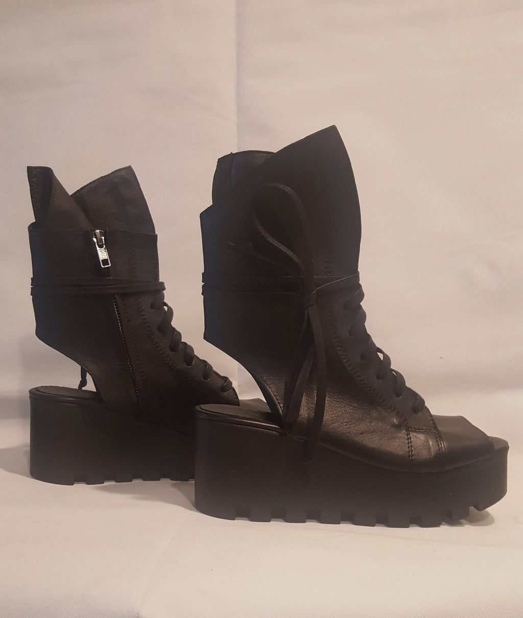 Platform Leather Sandals, High Summer Sandals, Combat Sandals, Open Toe Sandals, Genuine Leather Sandals , Black Boots, Gothic Sandals