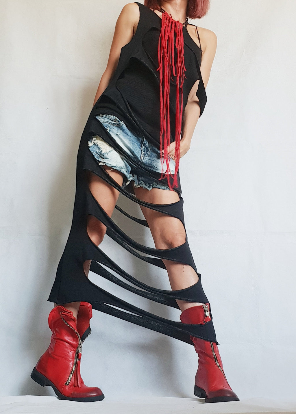 Asymmetric Top, Extravagant Top, Futuristic Clothing, Deconstructed Top, Gothic Tunic, Steampunk Tunic, One Shoulder Top, Black Top