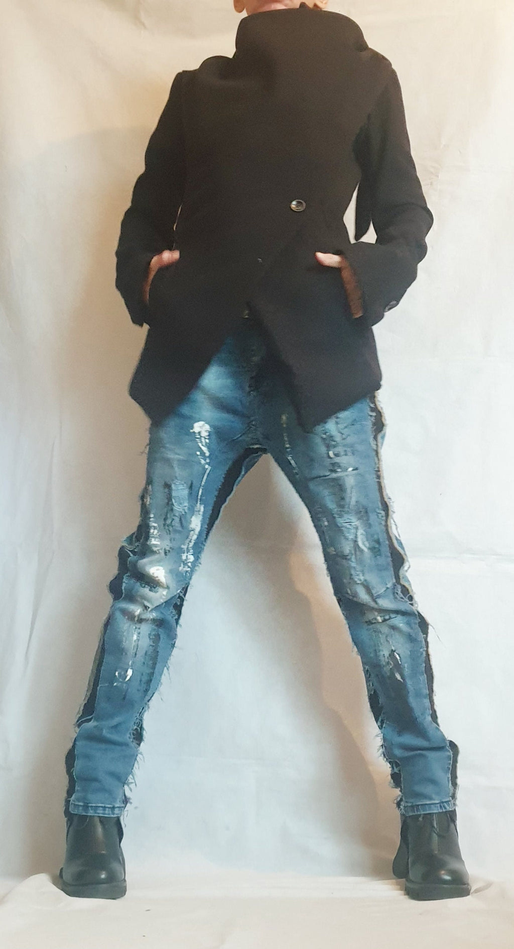 Winter Coat, Wool Coat, Black Coat, Plus Size Clothing, Oversize Coat, Women Coat, Gothic Coat, Button Down Coat, Asymmetric