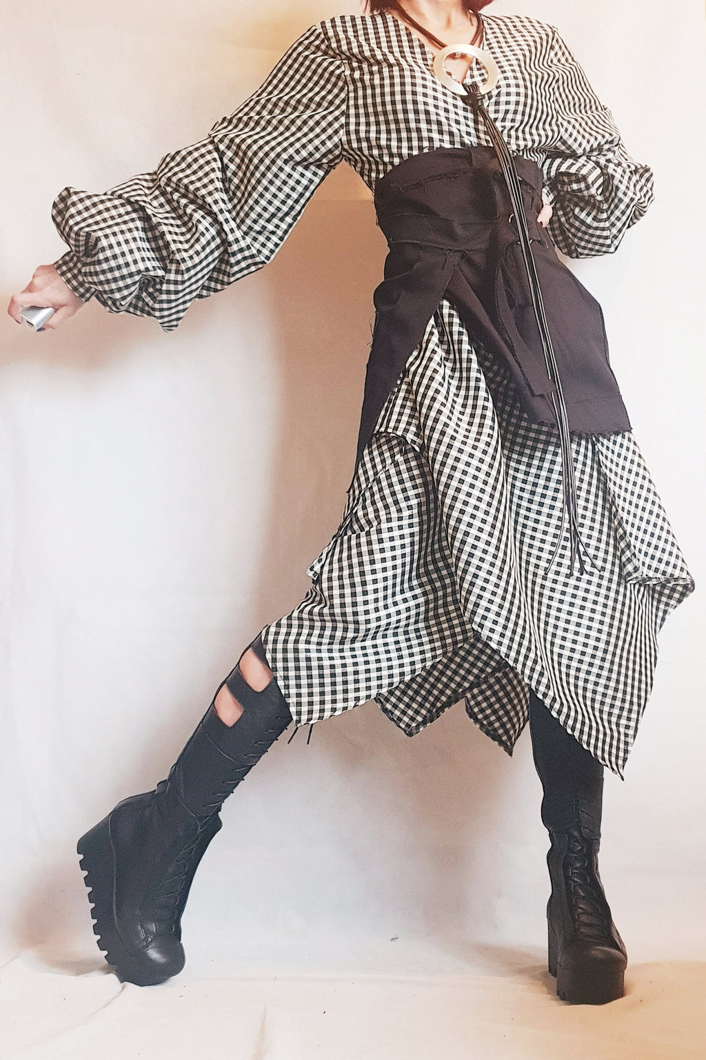 Extravagant Long Shirt with Corset, Asymmetrical Shirt, Oversize Tunic, Gothic Tunic Corset, Party Shirt, Cocktail Shirt, Shirt Hug Me