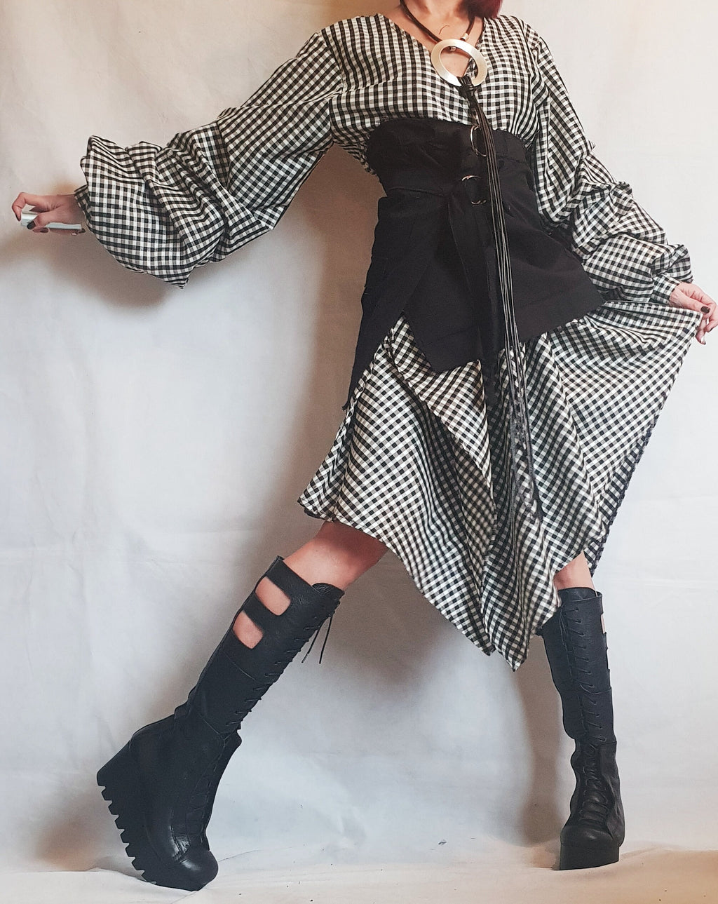 Extravagant Long Shirt with Corset, Asymmetrical Shirt, Oversize Tunic, Gothic Tunic Corset, Party Shirt, Cocktail Shirt, Shirt Hug Me