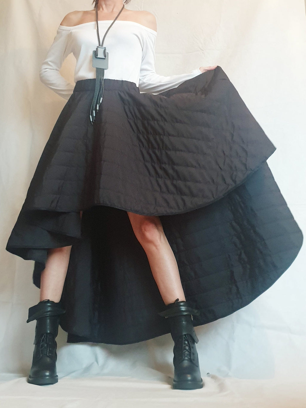Long Short Skirt, Winter Skirt, Extravagant Skirt, Asymmetric Skirt, Wadding Skirt, Cocktail Skirt, Gothic Skirt, Circle Skirt