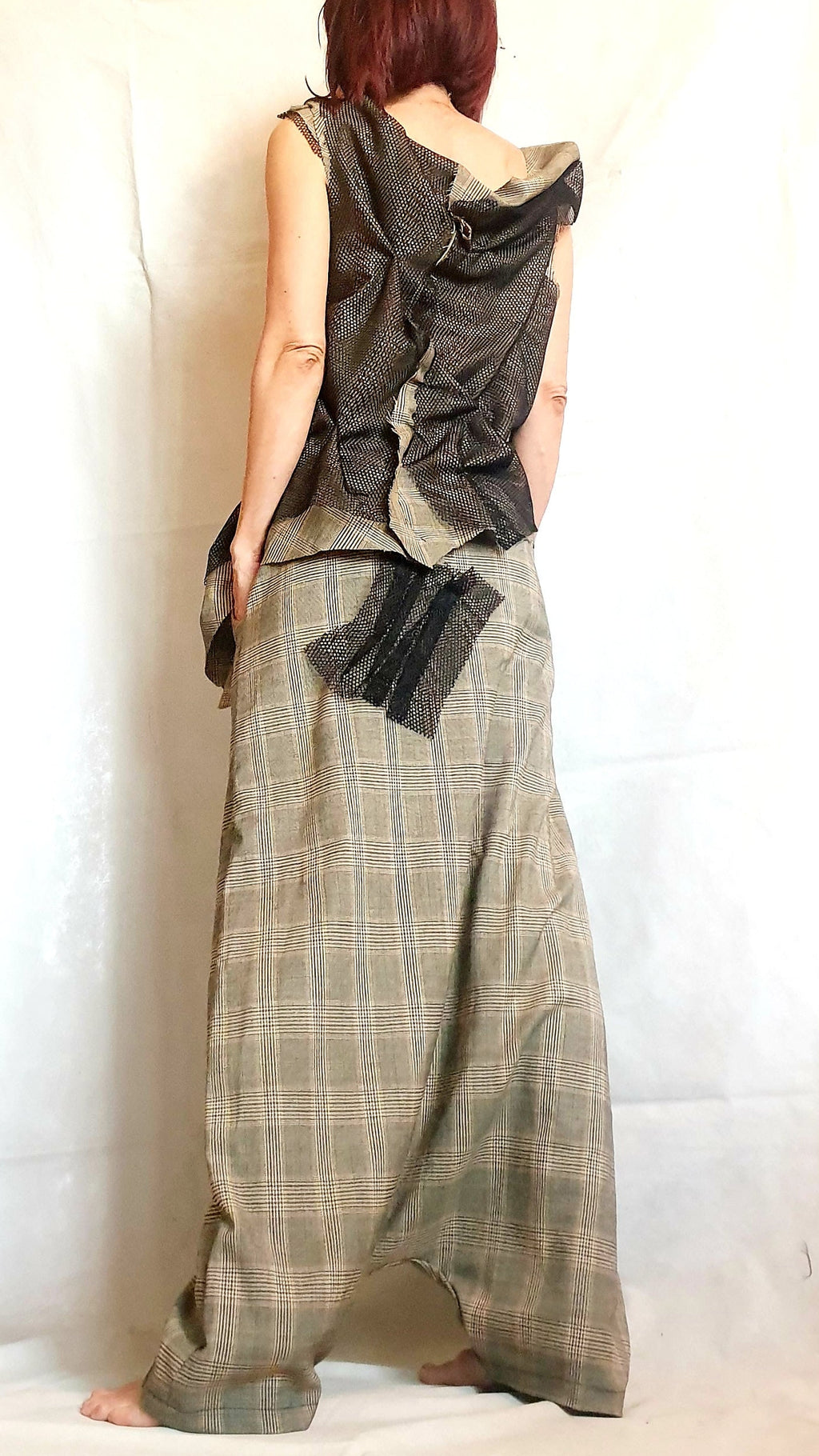 Extravagant Women Costume, Asymmetric Vest, Women harem leggings, Women Vest Pants Set, Asymmetric Women Costume, Women Outwear Set