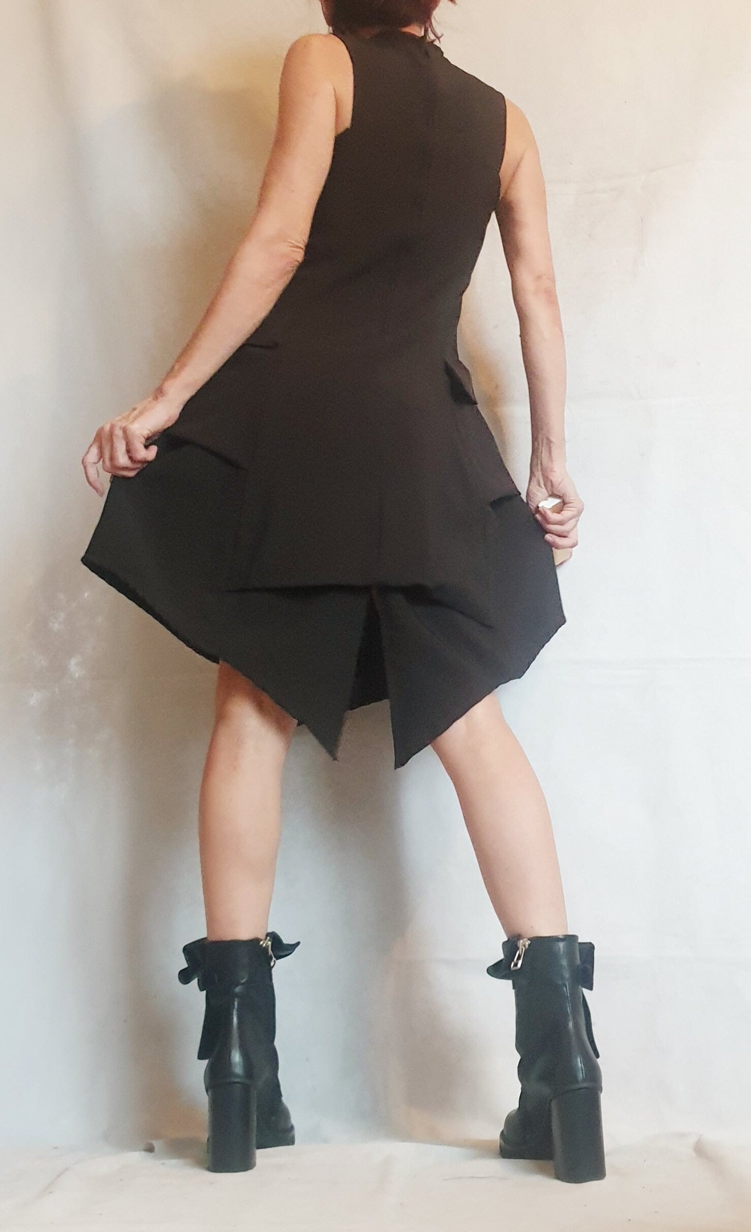 Asymmetric Dress, Dress For Women, Black Dress, Extravagant Dress, Plus Size Clothing, Sleeveless Dress, Futuristic Dress, Sexy Dress
