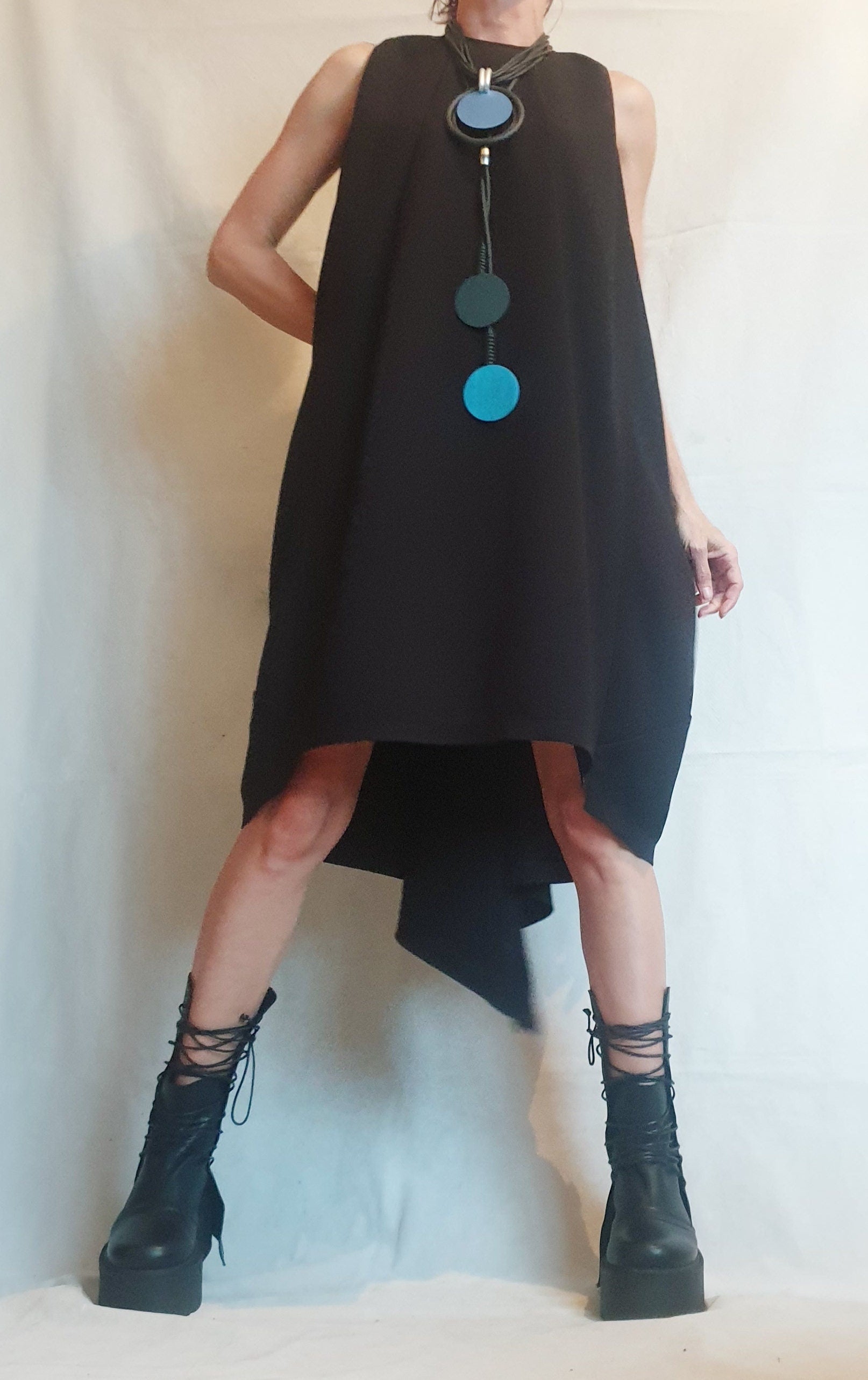 Asymmetric Dress, Cocktail Dress, Black Extravagant Dress, Avant Garde Dress, Sleeveless Dress, Futuristic Dress, Sexy Dress,