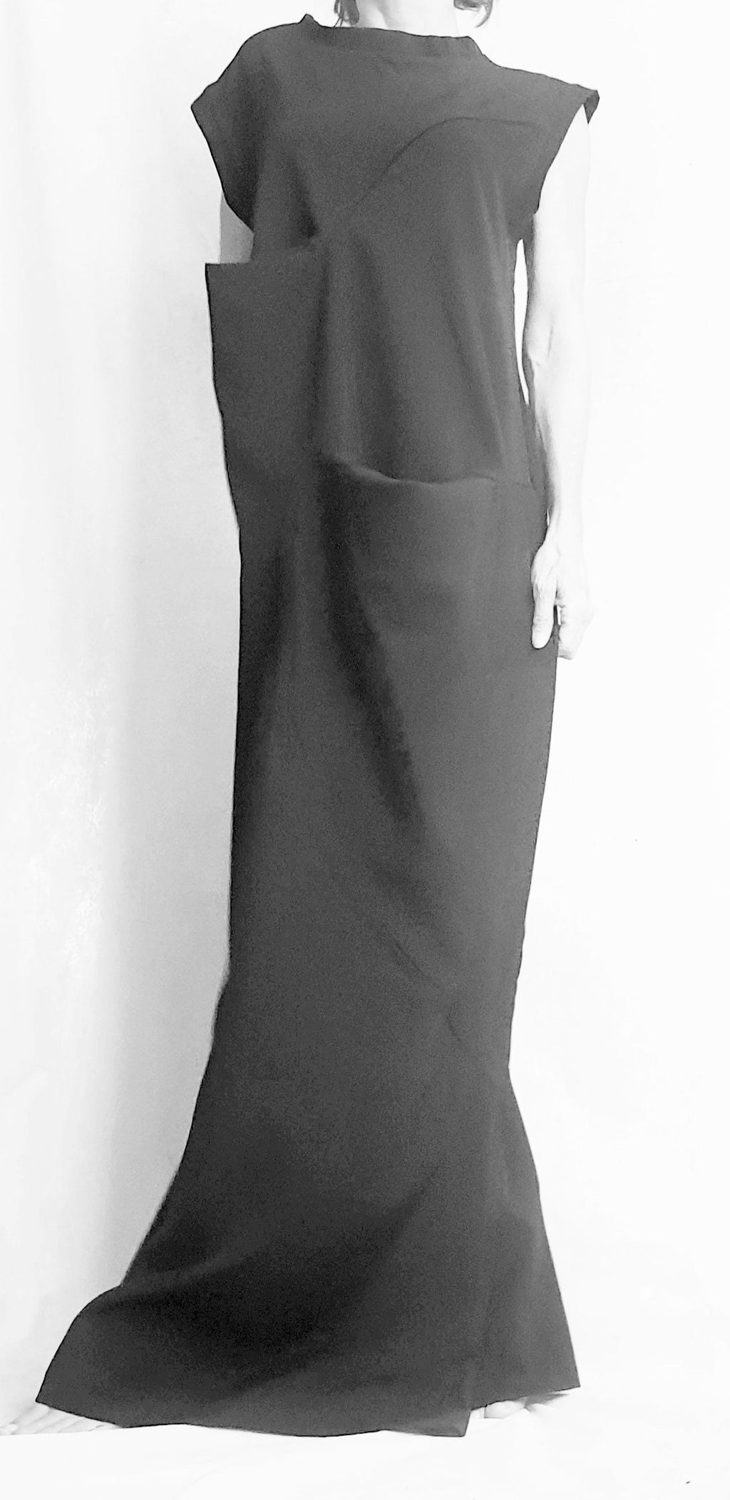 Black Extravagant Dress, Black Maxi Dress, Plus Size Clothing, Wedding Dress, Avant Garde Dress, Coctail Dress, Drape Dress, Loose Dress