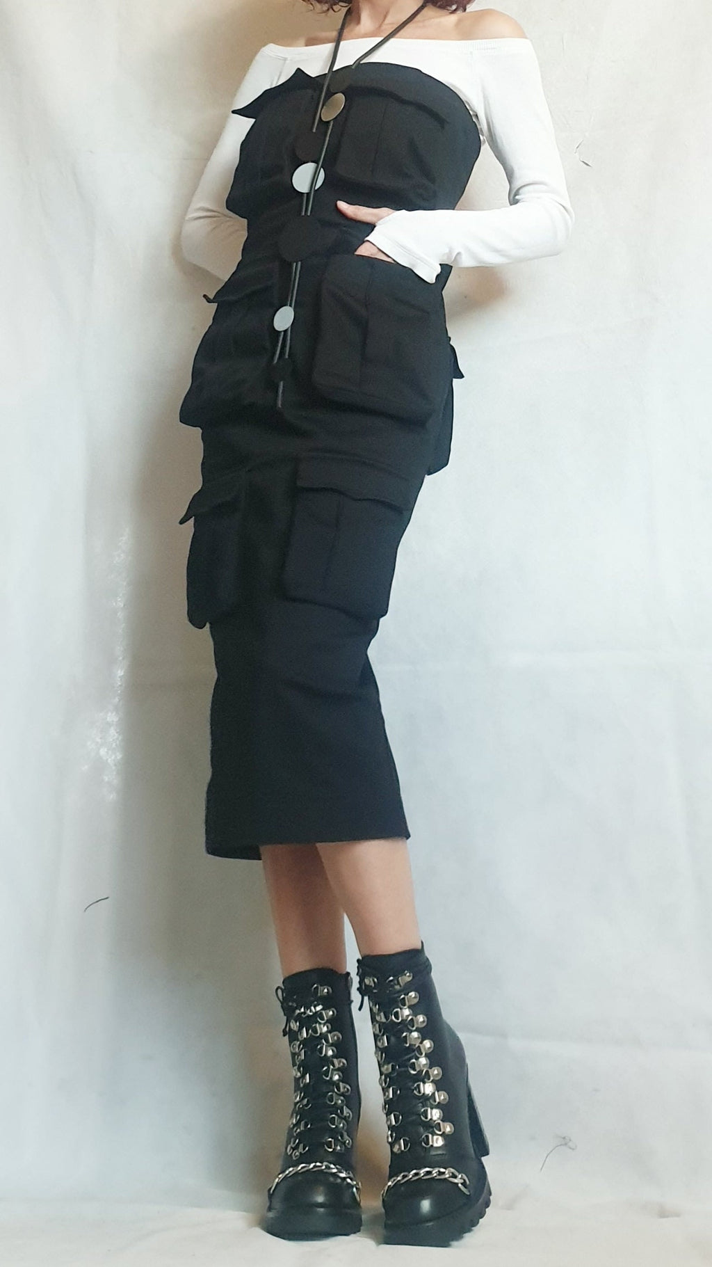 Extravagant Black Рocket Dress, Gothic Black Dress, Wedding Dress, Ball Dress,  Asymmetric Dress, Cocktail Dress, Grunge Dress