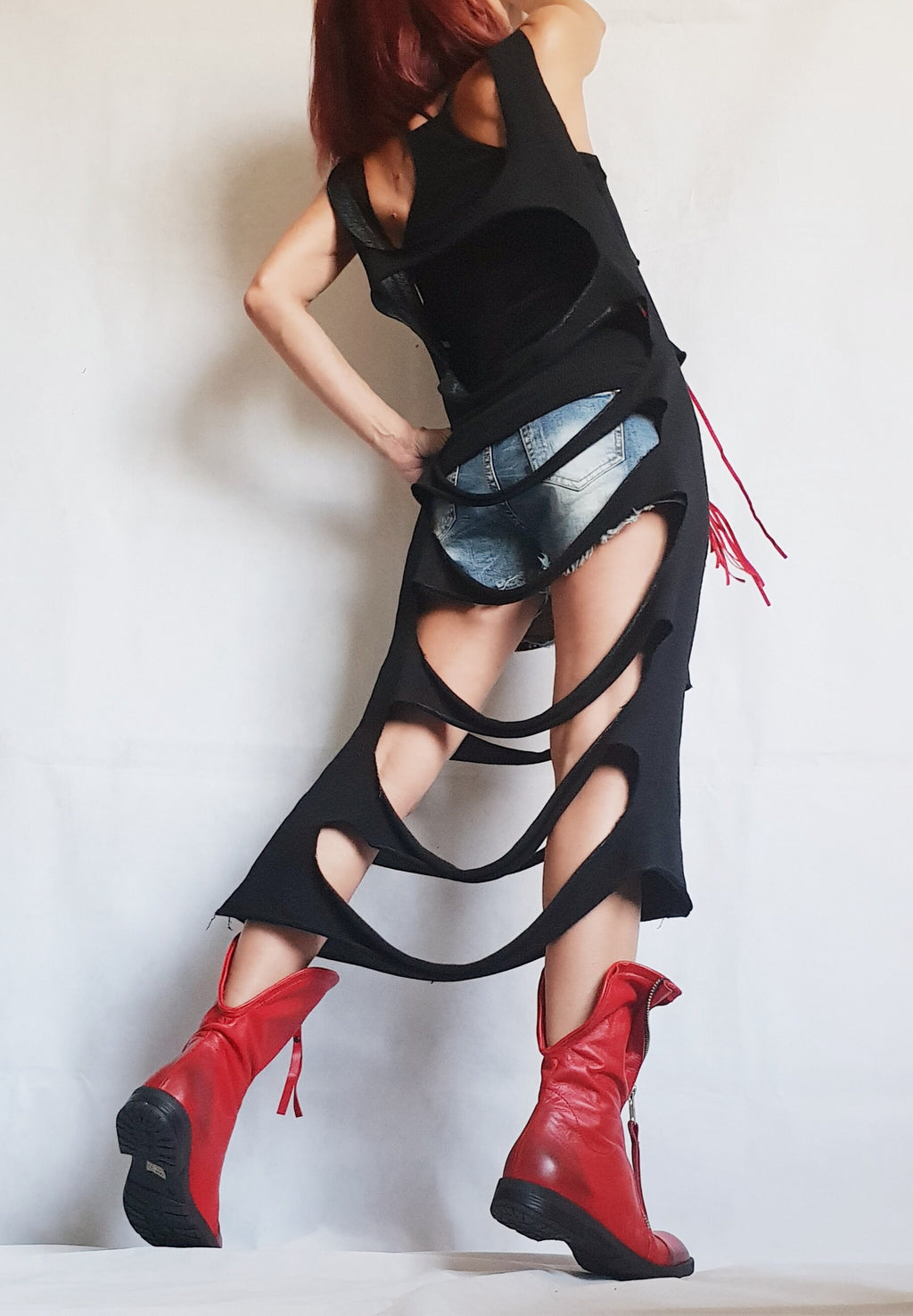 Asymmetric Top, Extravagant Top, Futuristic Clothing, Deconstructed Top, Gothic Tunic, Steampunk Tunic, One Shoulder Top, Black Top