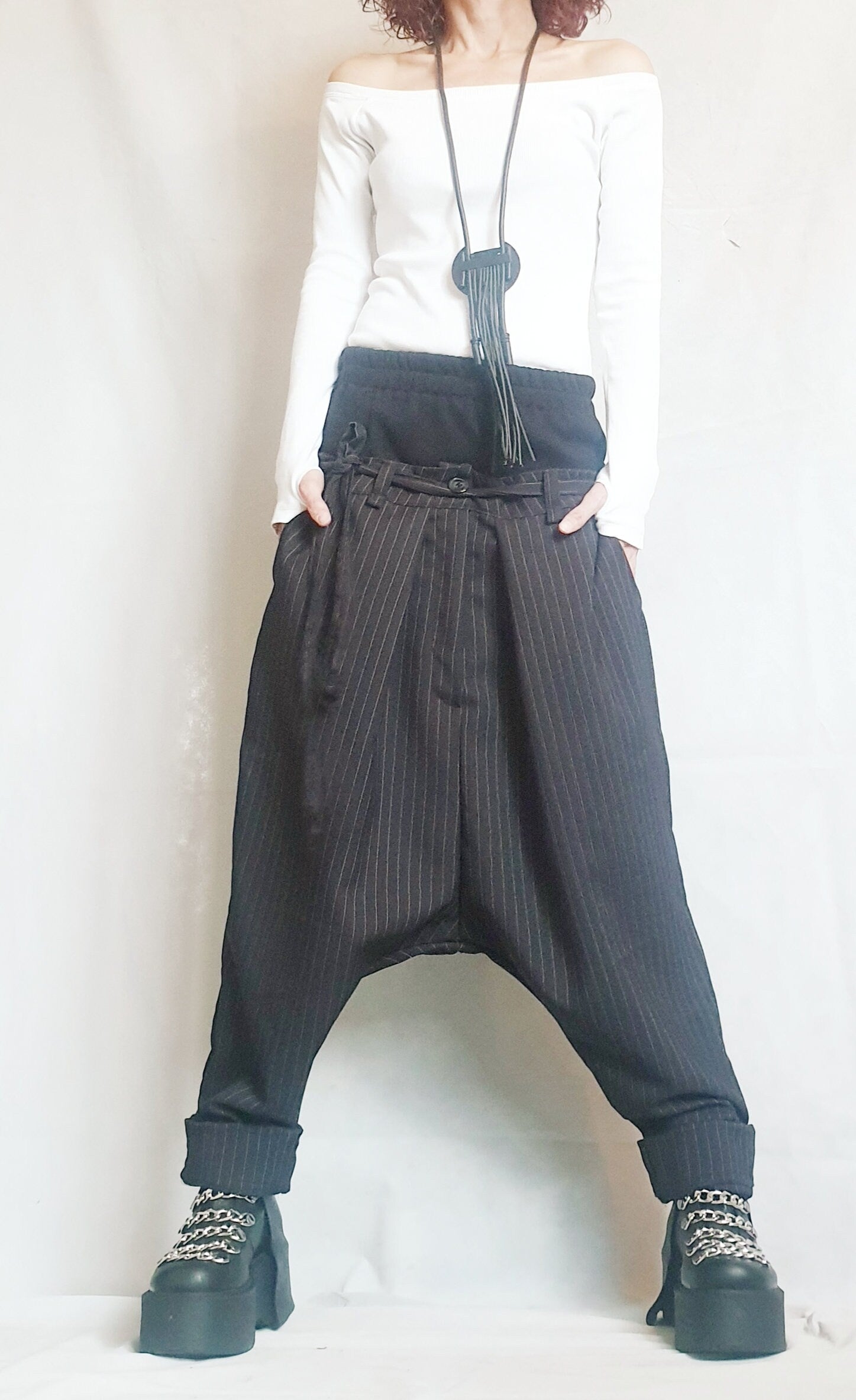Avant Garde Pants, Harem Pants Women, Drop Crotch Pants, Baggy Pants, Extravagant Pants, Loose Pants