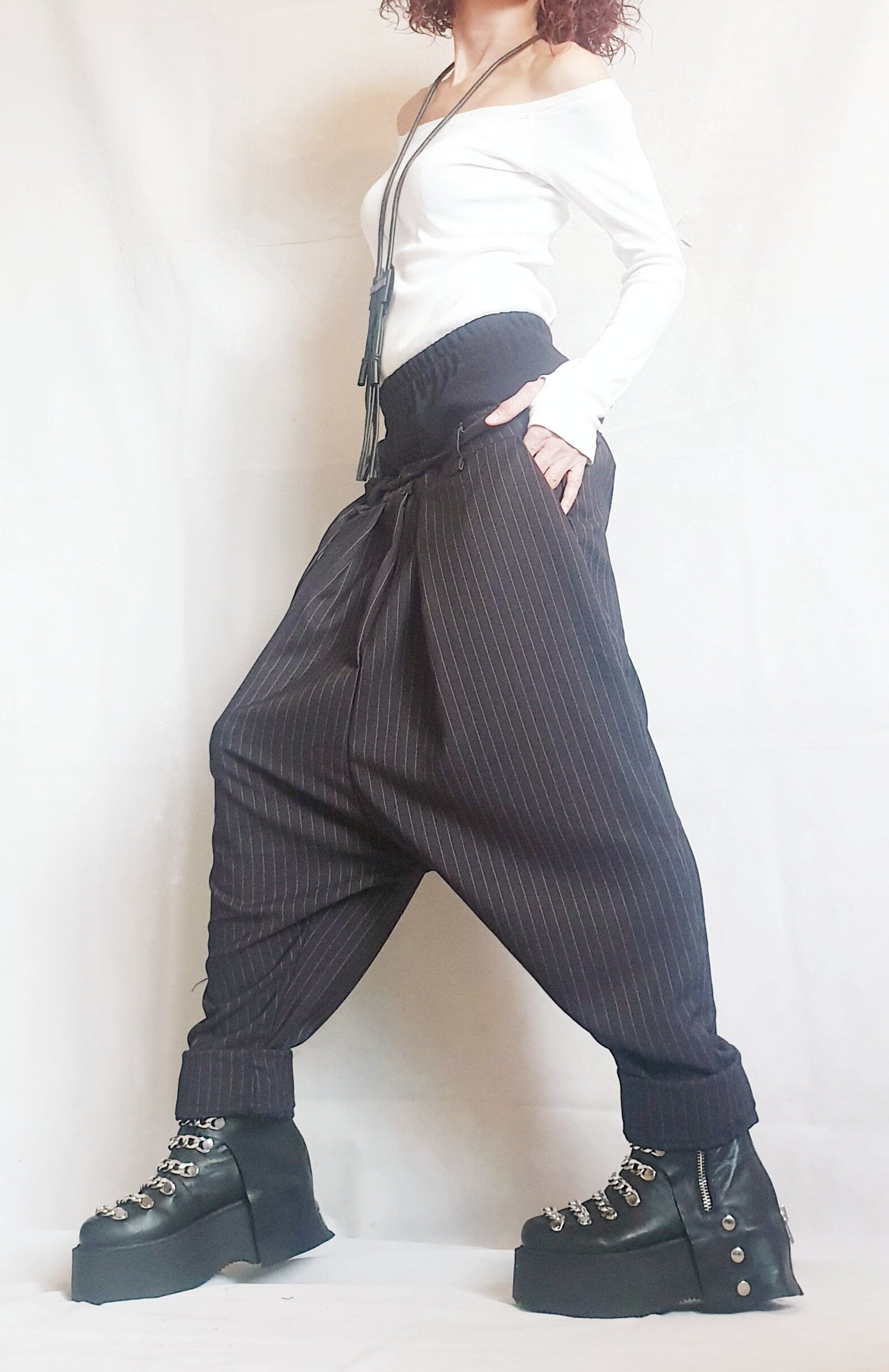 Avant Garde Pants, Harem Pants Women, Drop Crotch Pants, Baggy Pants, Extravagant Pants, Loose Pants