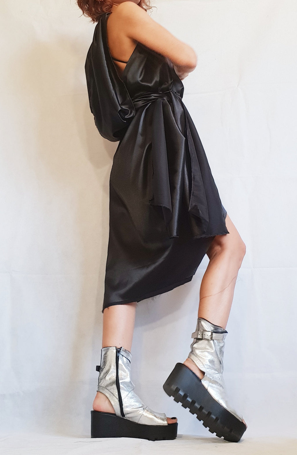 Asymmetric Dress, Black Stein Dress, Sexy Dress, Open Back Dress, Sleeveless Dress, Plus Size Dress, Cocktail Dress, Gothic Dress