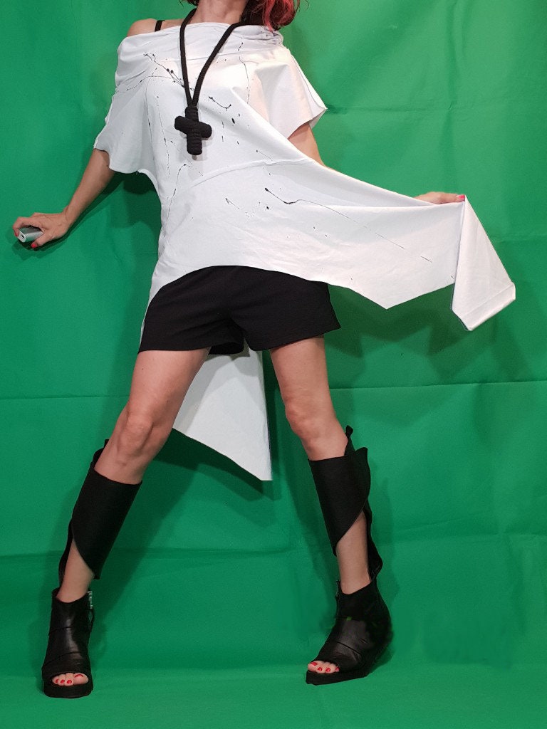 Cotton Tunic with Separate Sleeves, Loose Fit Summer Top, Boho Blouse, Natural Fabric Shirt, Handmade Oversized Tunic for Women