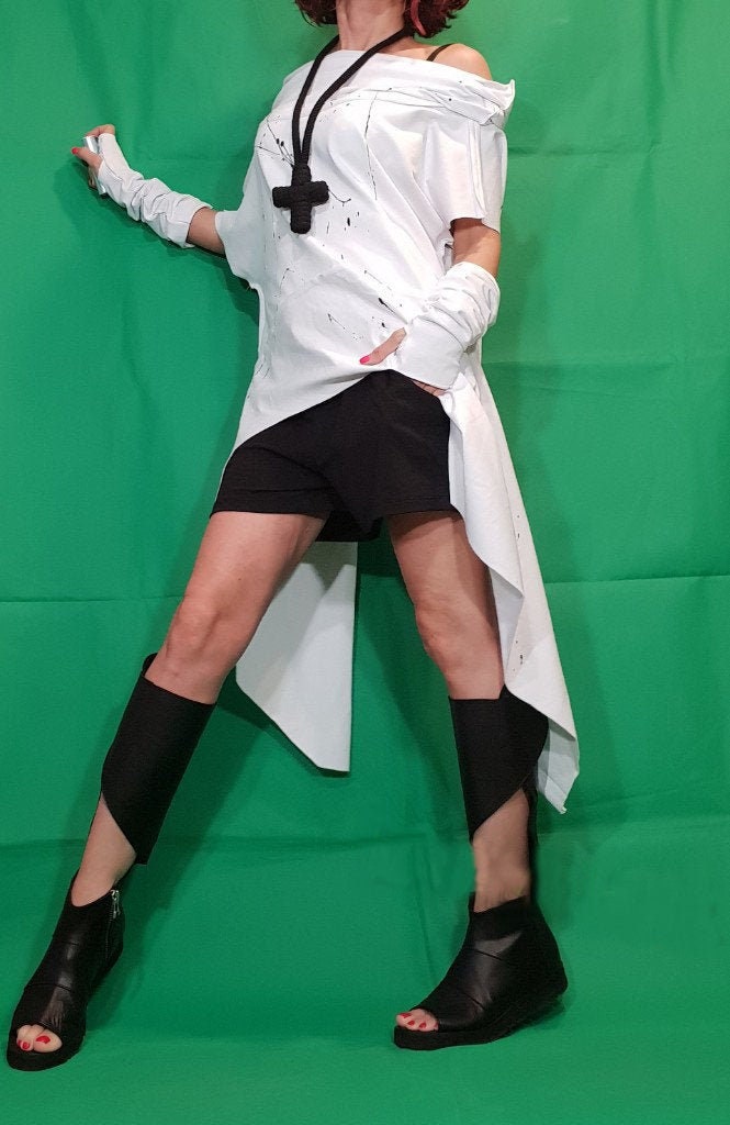 Cotton Tunic with Separate Sleeves, Loose Fit Summer Top, Boho Blouse, Natural Fabric Shirt, Handmade Oversized Tunic for Women