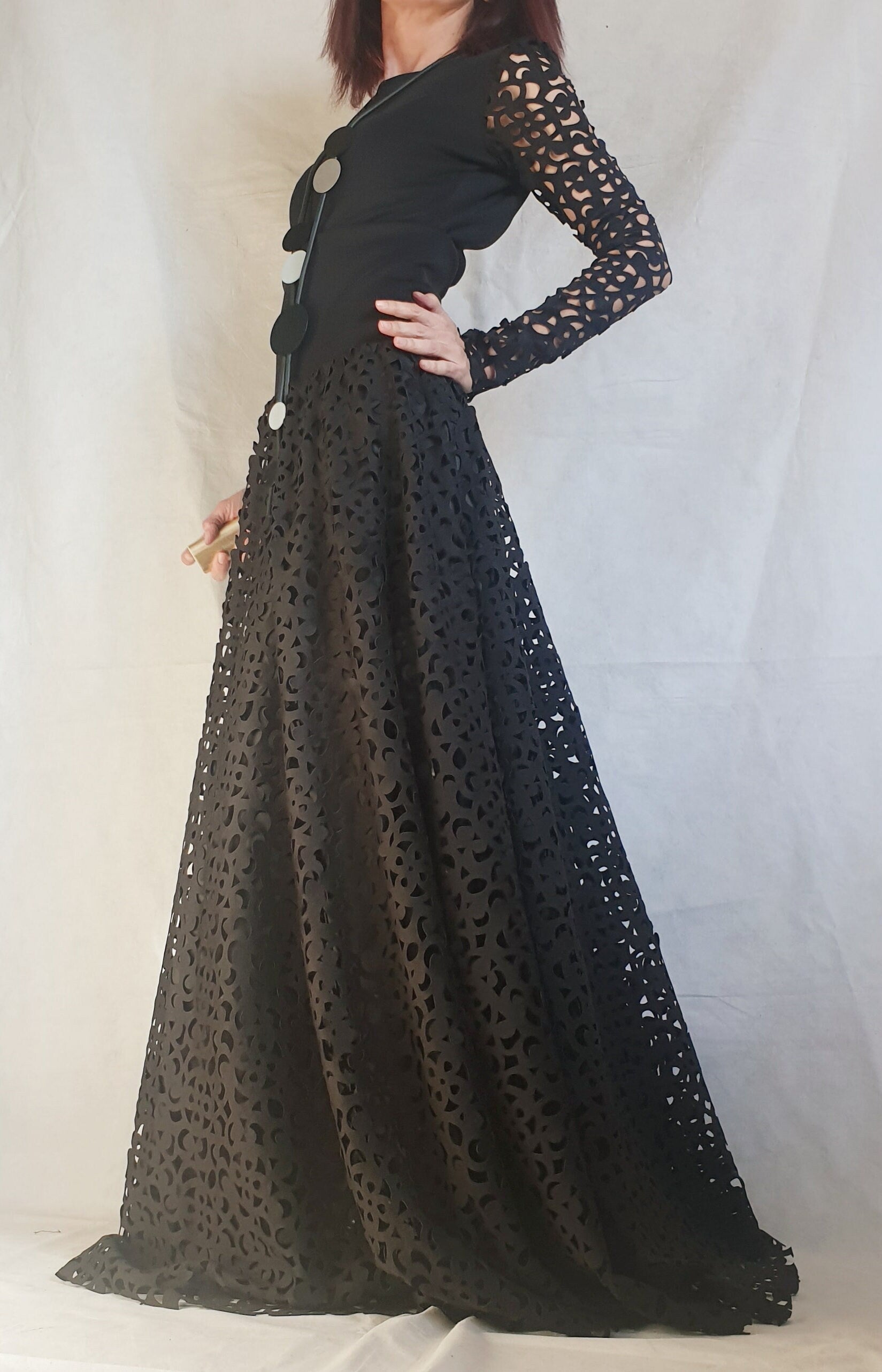 Extravagant Set, Gothic Women Set, Women Cocktail Costume, Women Wedding Set, Blouse And Long Skirt Set, Christmas New Year set