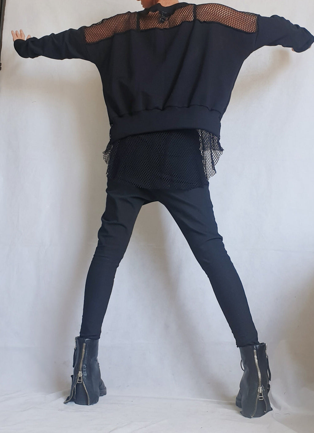 Avant Garde Blouse, Deconstructed Top, Extravagant Asymmetric Top, Loose Blouse, Steampunk Tunic, Oversize Tunic, Tulle Top, Long Sleeve