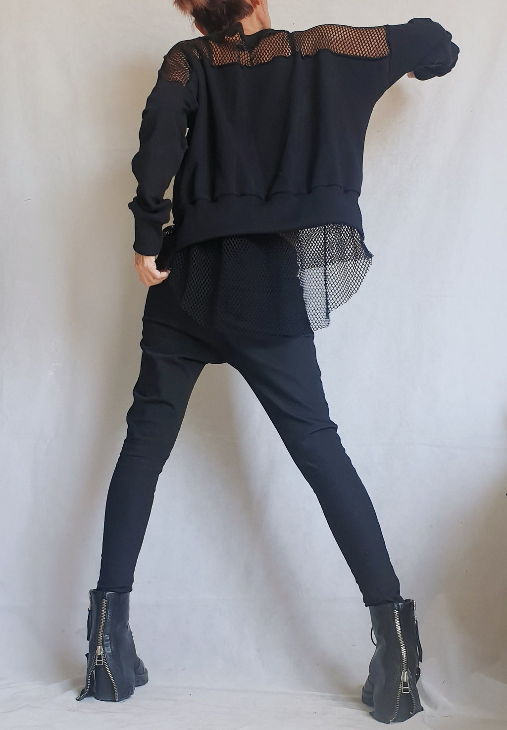 Avant Garde Blouse, Deconstructed Top, Extravagant Asymmetric Top, Loose Blouse, Steampunk Tunic, Oversize Tunic, Tulle Top, Long Sleeve