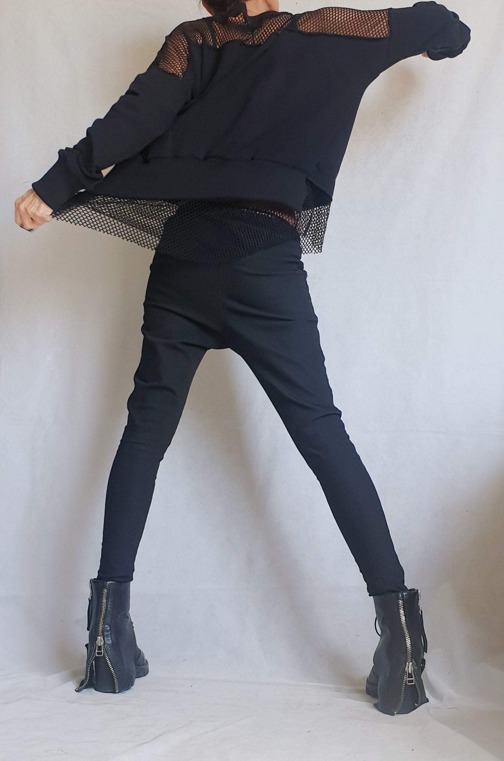 Avant Garde Blouse, Deconstructed Top, Extravagant Asymmetric Top, Loose Blouse, Steampunk Tunic, Oversize Tunic, Tulle Top, Long Sleeve