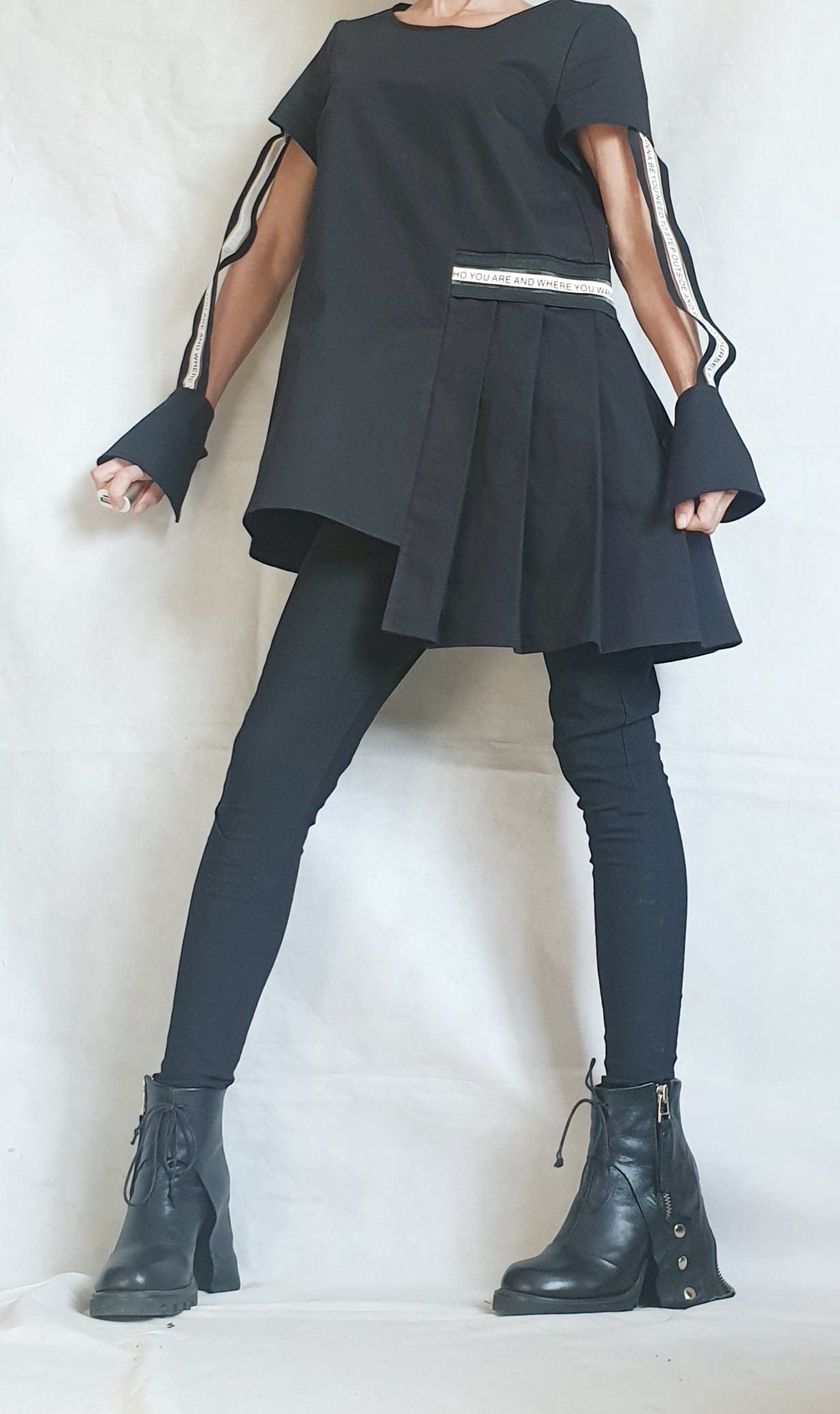 Asymmetric Shirt, Futuristic Long Short Shirt, Avant Garde Tunic, Loose, Tunic Shirt,Extravagant Shirt, Oversize Tunic, Gothic Tunic