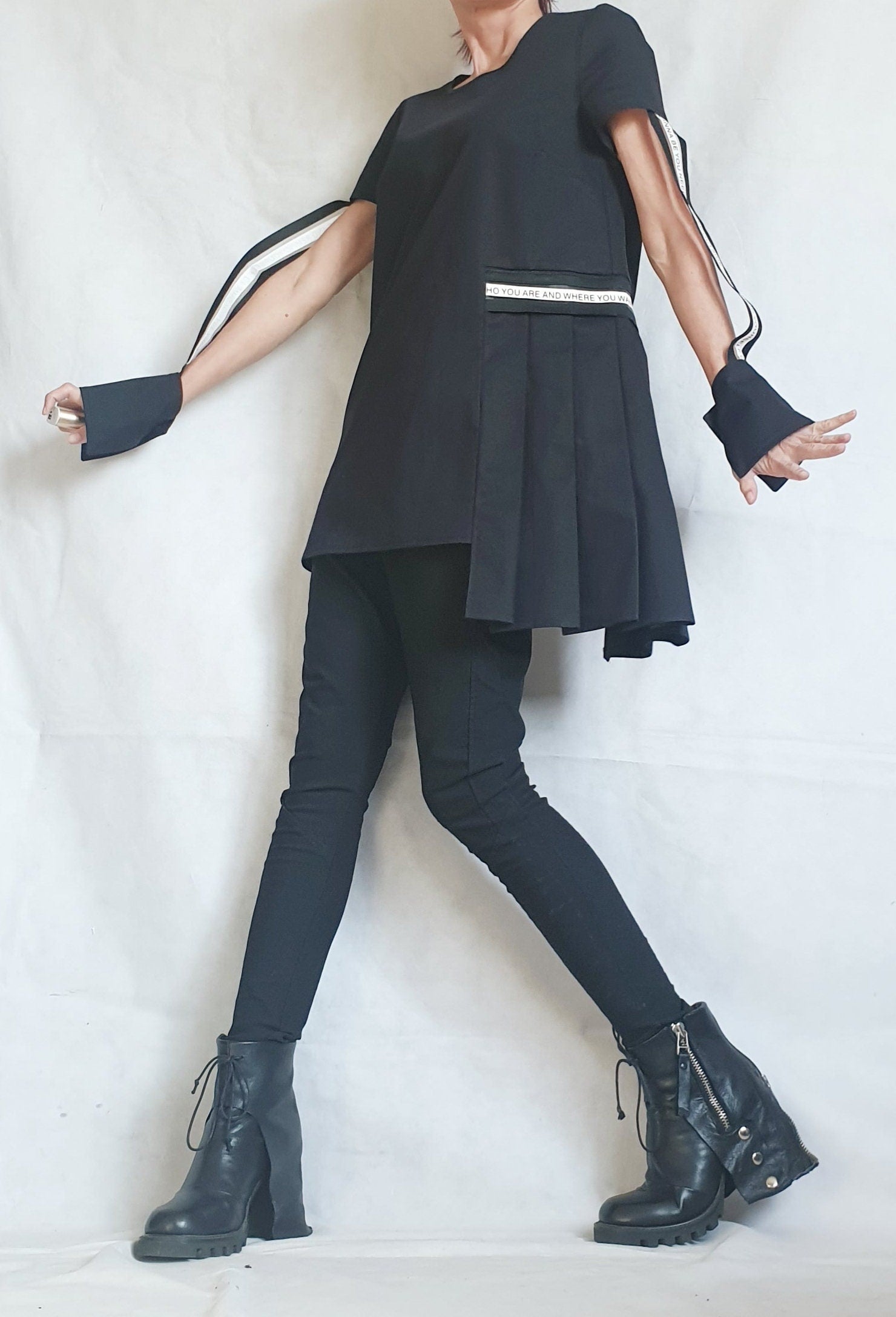 Asymmetric Shirt, Futuristic Long Short Shirt, Avant Garde Tunic, Loose, Tunic Shirt,Extravagant Shirt, Oversize Tunic, Gothic Tunic