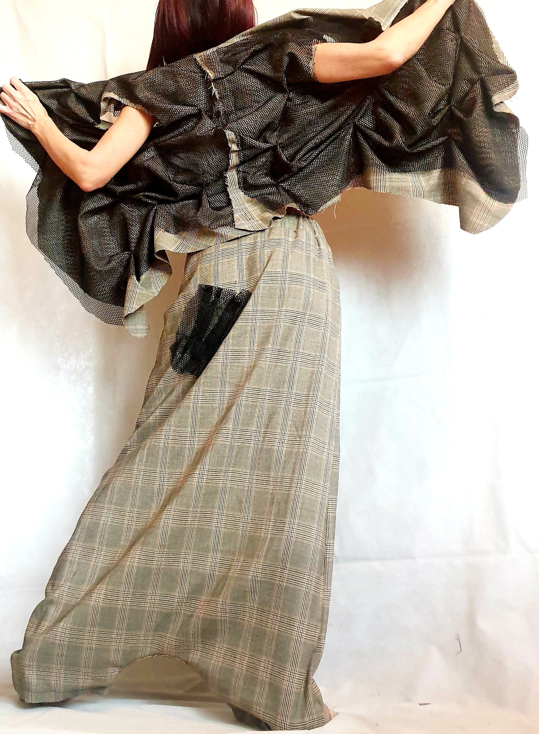 Extravagant Women Costume, Asymmetric Vest, Women harem leggings, Women Vest Pants Set, Asymmetric Women Costume, Women Outwear Set