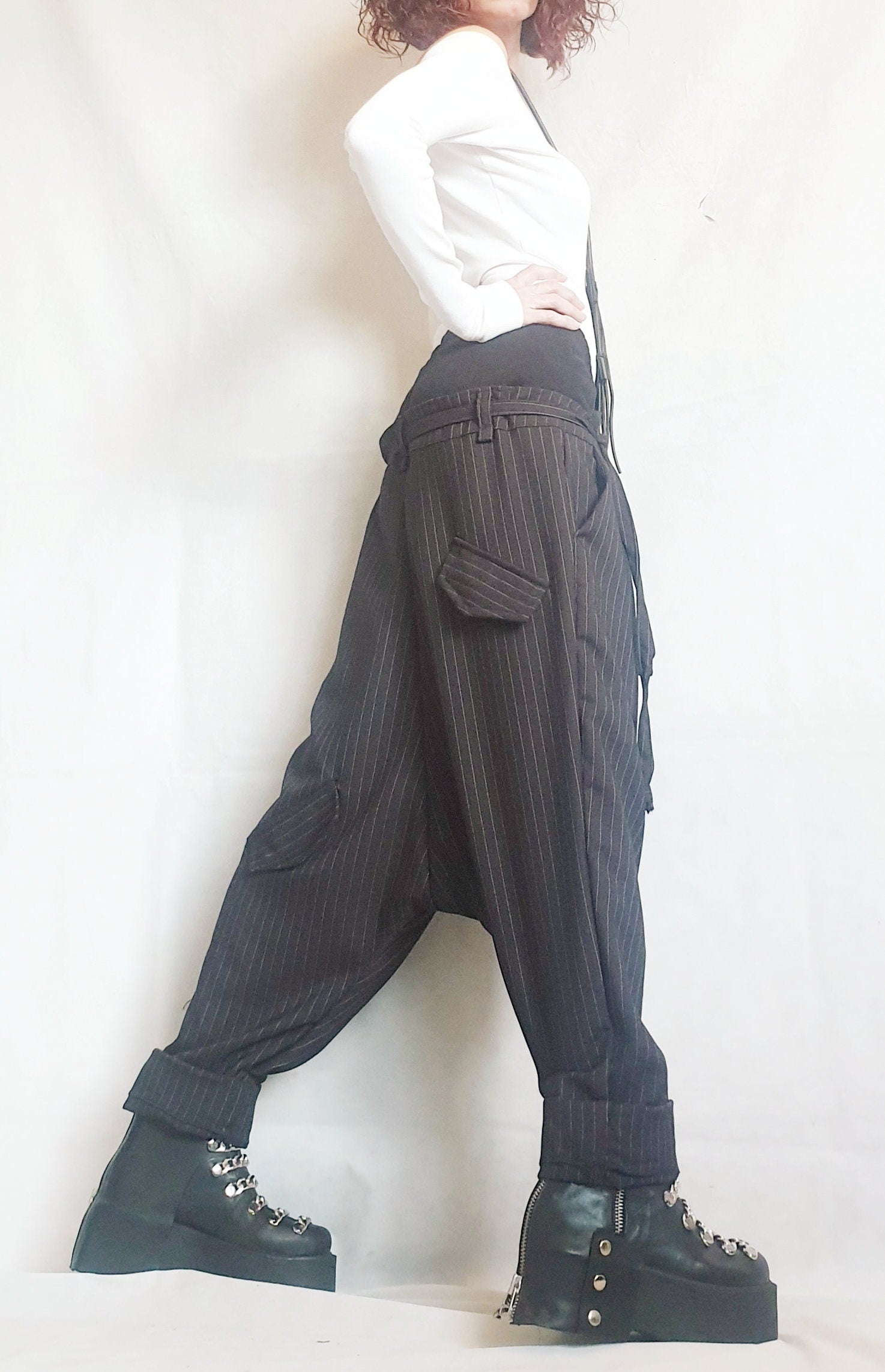 Avant Garde Pants, Harem Pants Women, Drop Crotch Pants, Baggy Pants, Extravagant Pants, Loose Pants