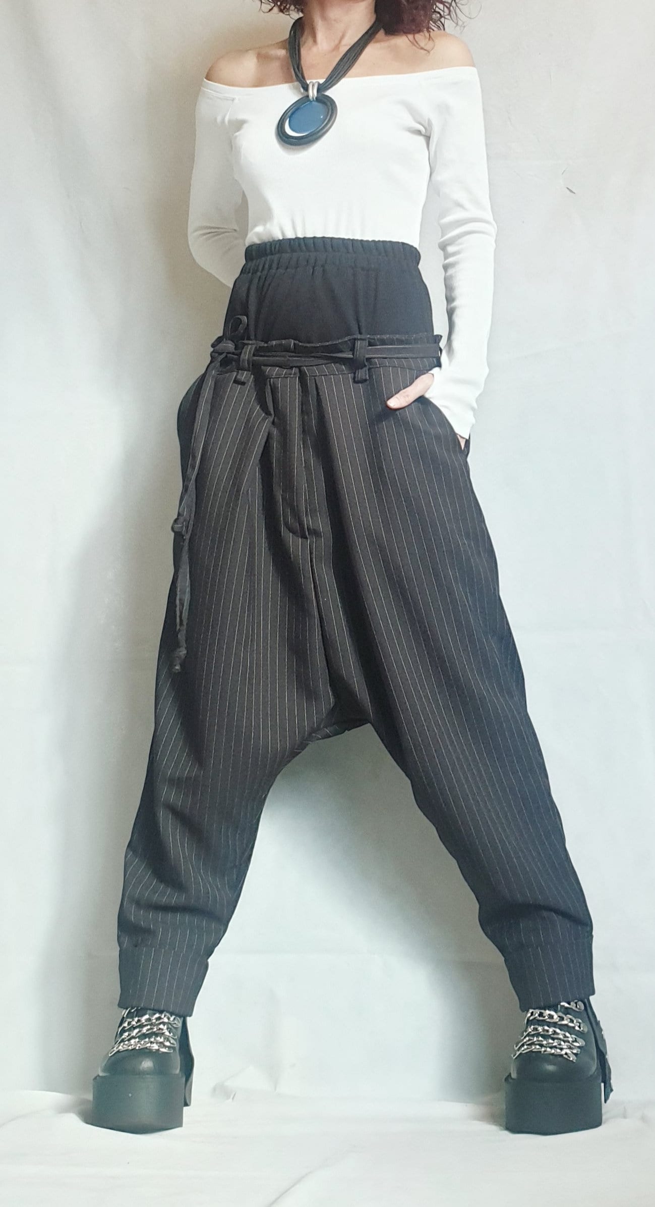 Avant Garde Pants, Harem Pants Women, Drop Crotch Pants, Baggy Pants, Extravagant Pants, Loose Pants