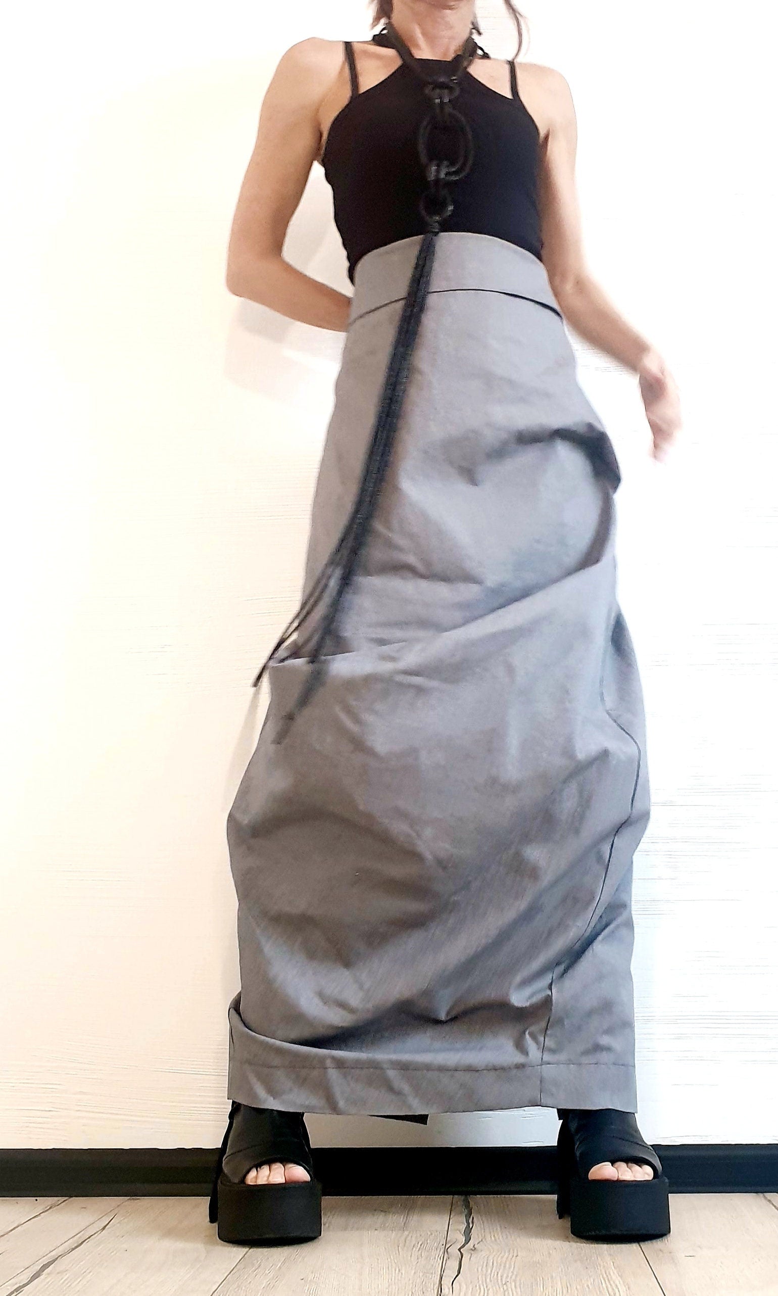 Extravagant Wrap Skirt, A Line Skirt, Long Slit Skirt, Ball Cocktail Skirt, Gothic Skirt, Asymmetric Skirt, Maxi Skirt, Wedding Skirt