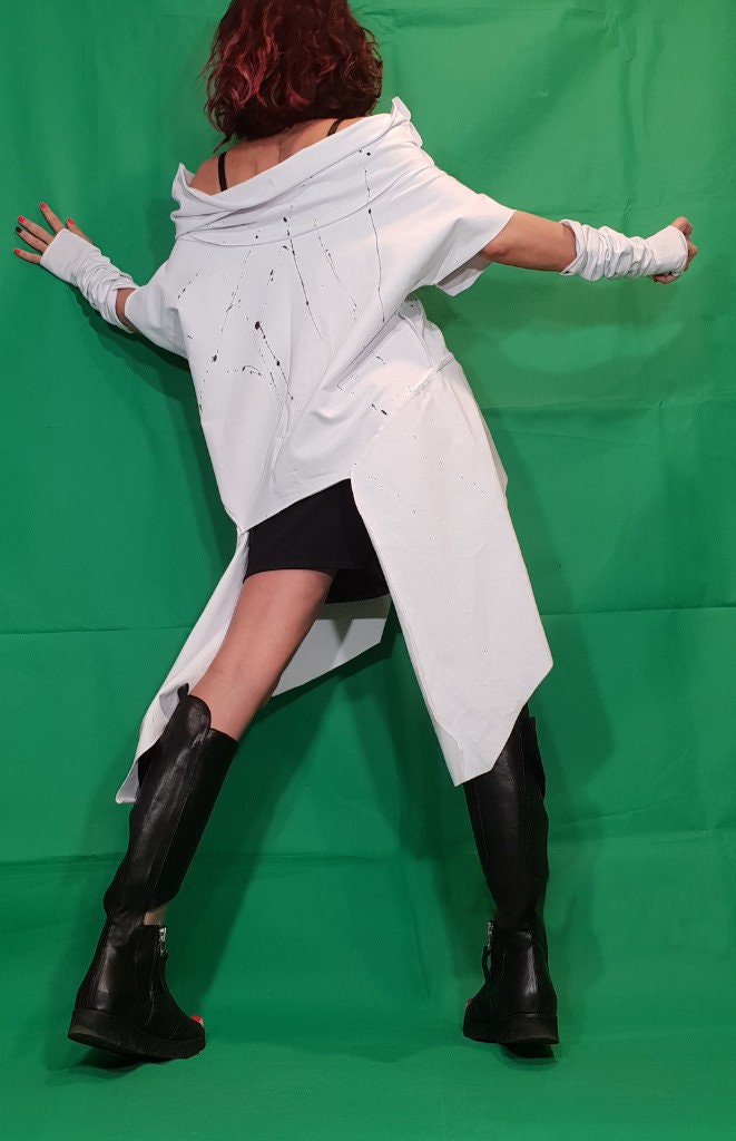 Cotton Tunic with Separate Sleeves, Loose Fit Summer Top, Boho Blouse, Natural Fabric Shirt, Handmade Oversized Tunic for Women