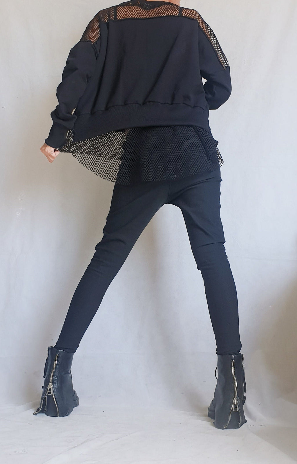 Avant Garde Blouse, Deconstructed Top, Extravagant Asymmetric Top, Loose Blouse, Steampunk Tunic, Oversize Tunic, Tulle Top, Long Sleeve